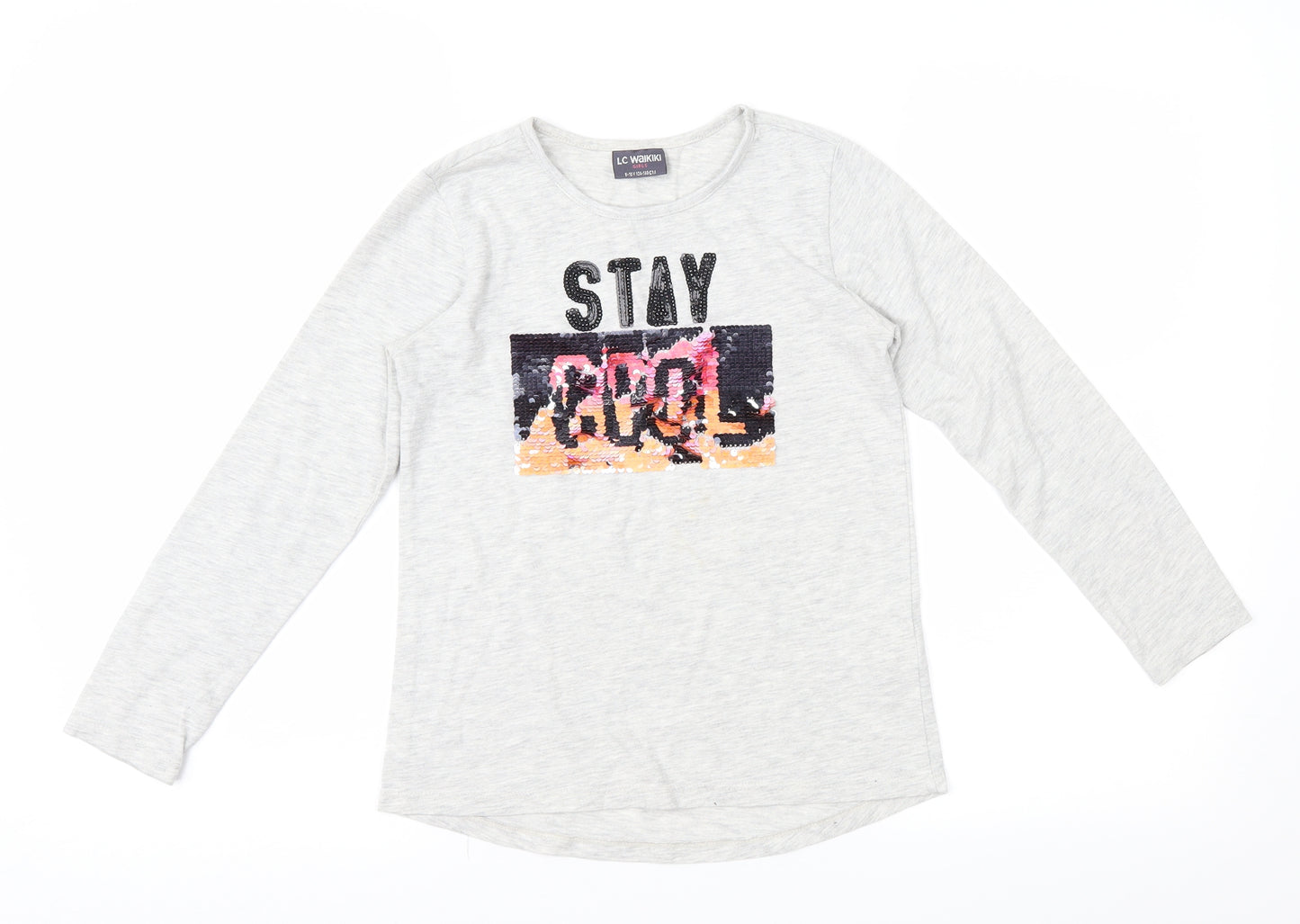 LC Walkiki Girls Grey   Basic T-Shirt Size 9-10 Years