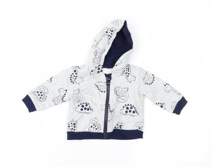 Nutmeg Baby Grey Geometric Jacket Size 6-9 Months