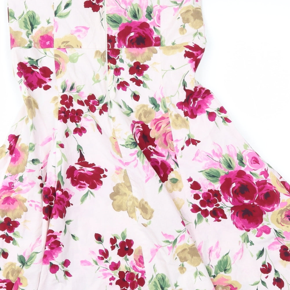Bay Womens Pink Floral  Fit & Flare  Size 12