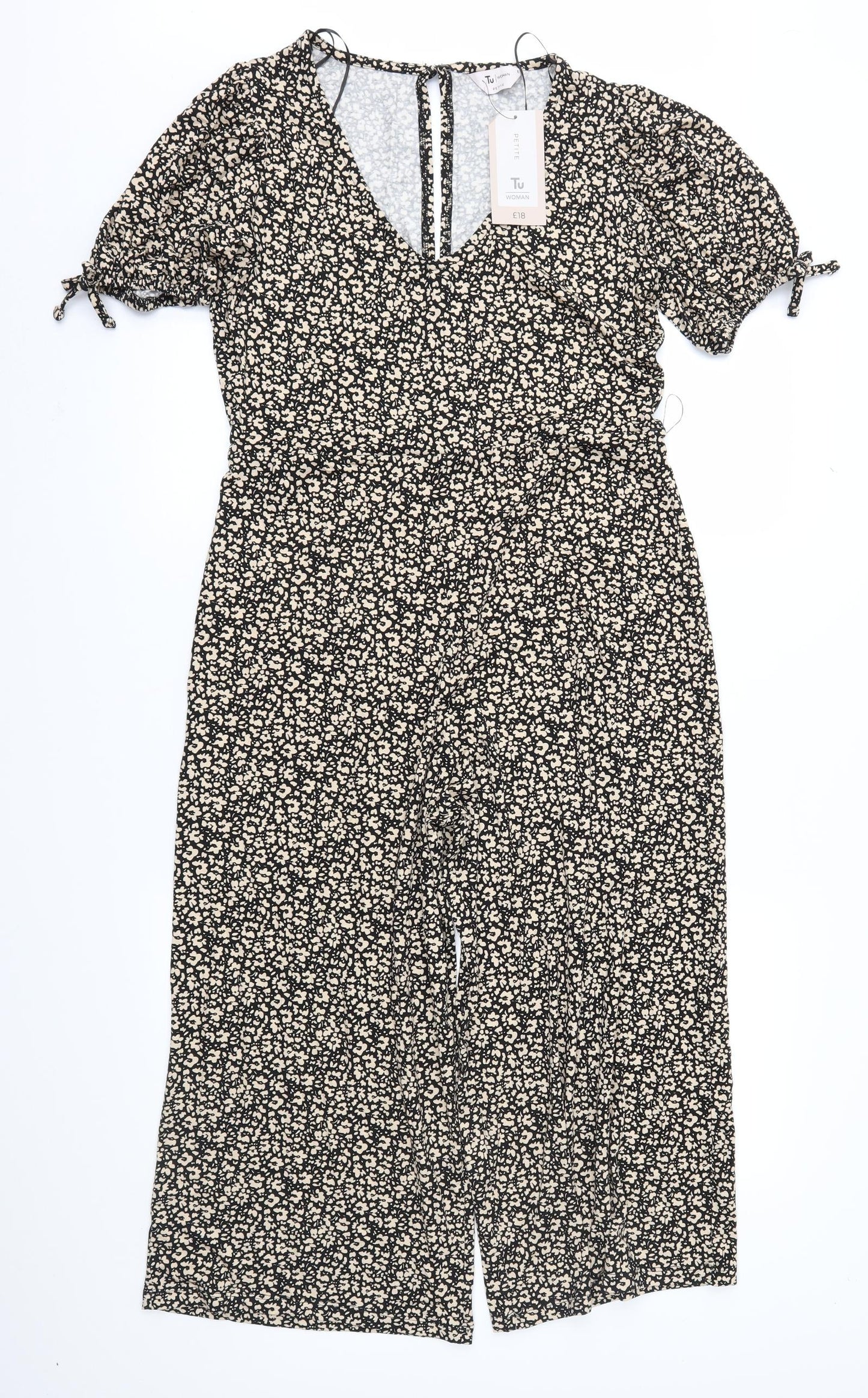 TU Womens Brown Flecked  Jumpsuit One-Piece Size 10 L22 in