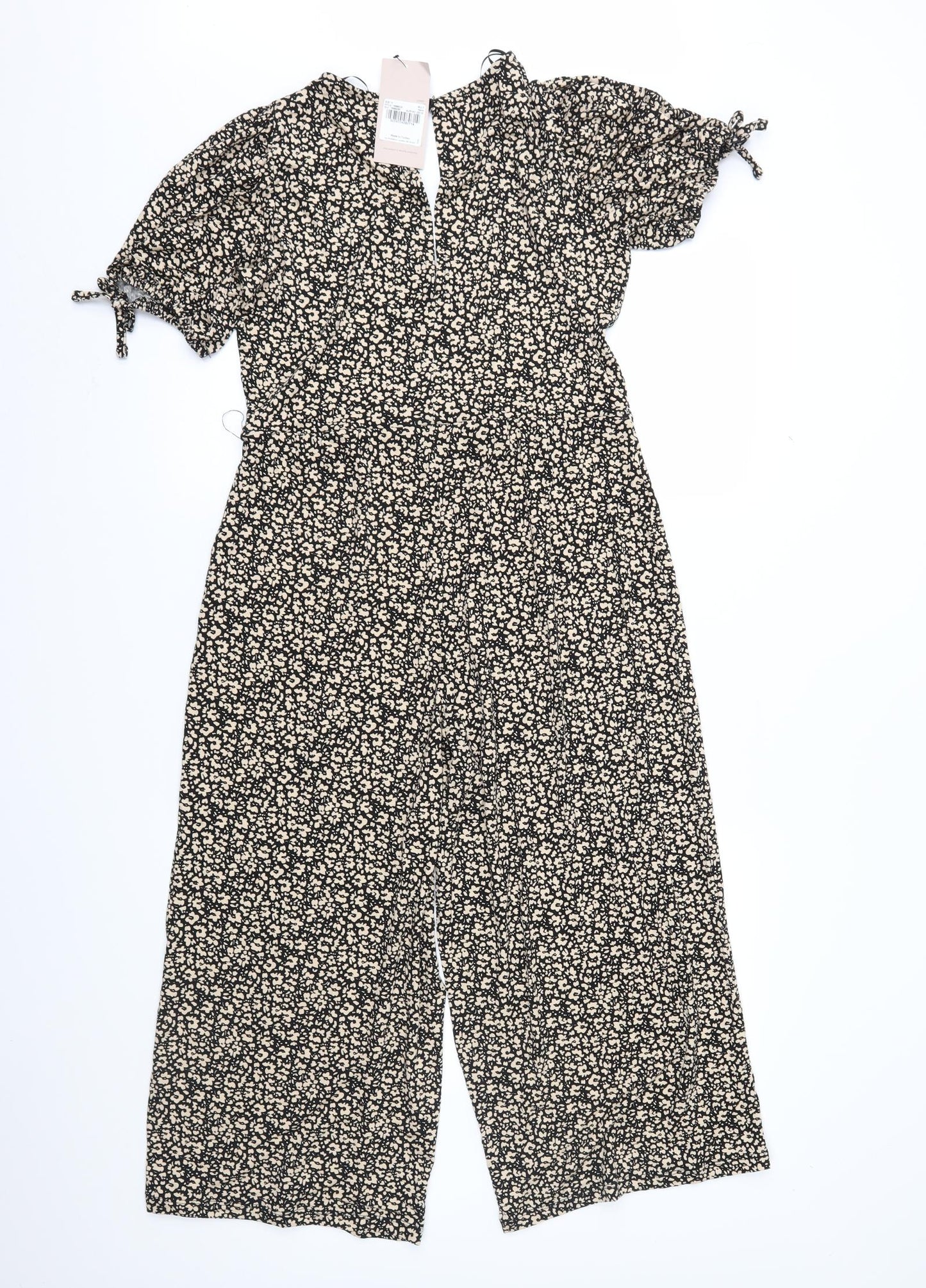 TU Womens Brown Flecked  Jumpsuit One-Piece Size 10 L22 in