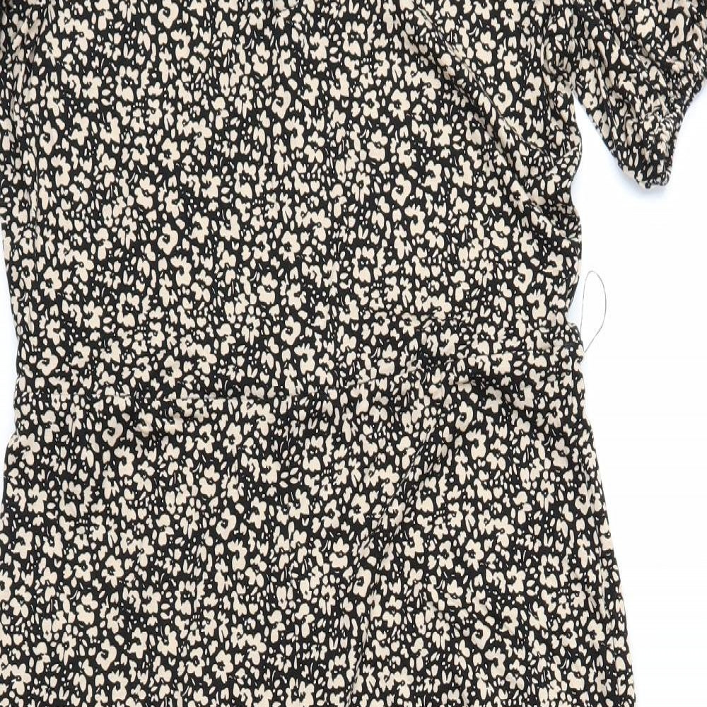TU Womens Brown Flecked  Jumpsuit One-Piece Size 10 L22 in