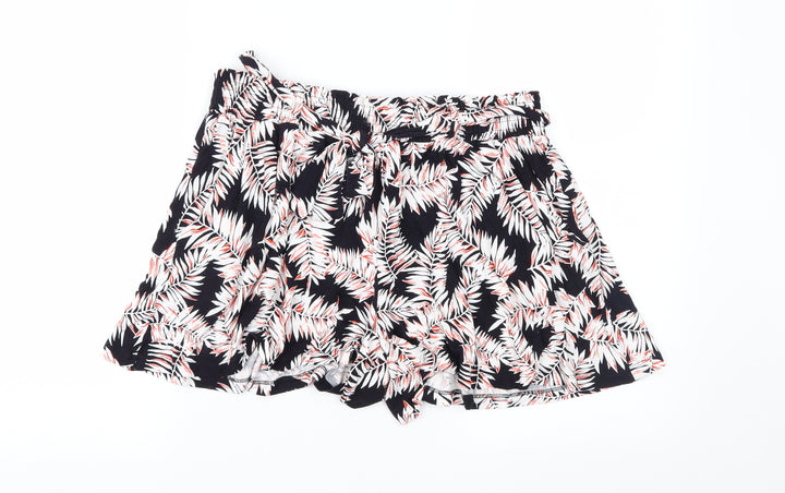 F&F Womens Black Floral Mom Shorts Size 10