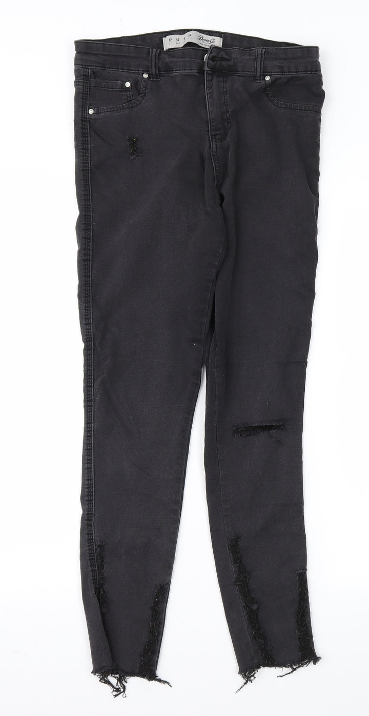 Denim & Co. Womens Black Straight Jeans Size 12 L26 in