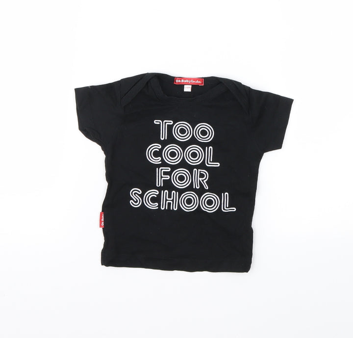 Oh Baby Baby Black Basic T-Shirt Size 3-6 Months