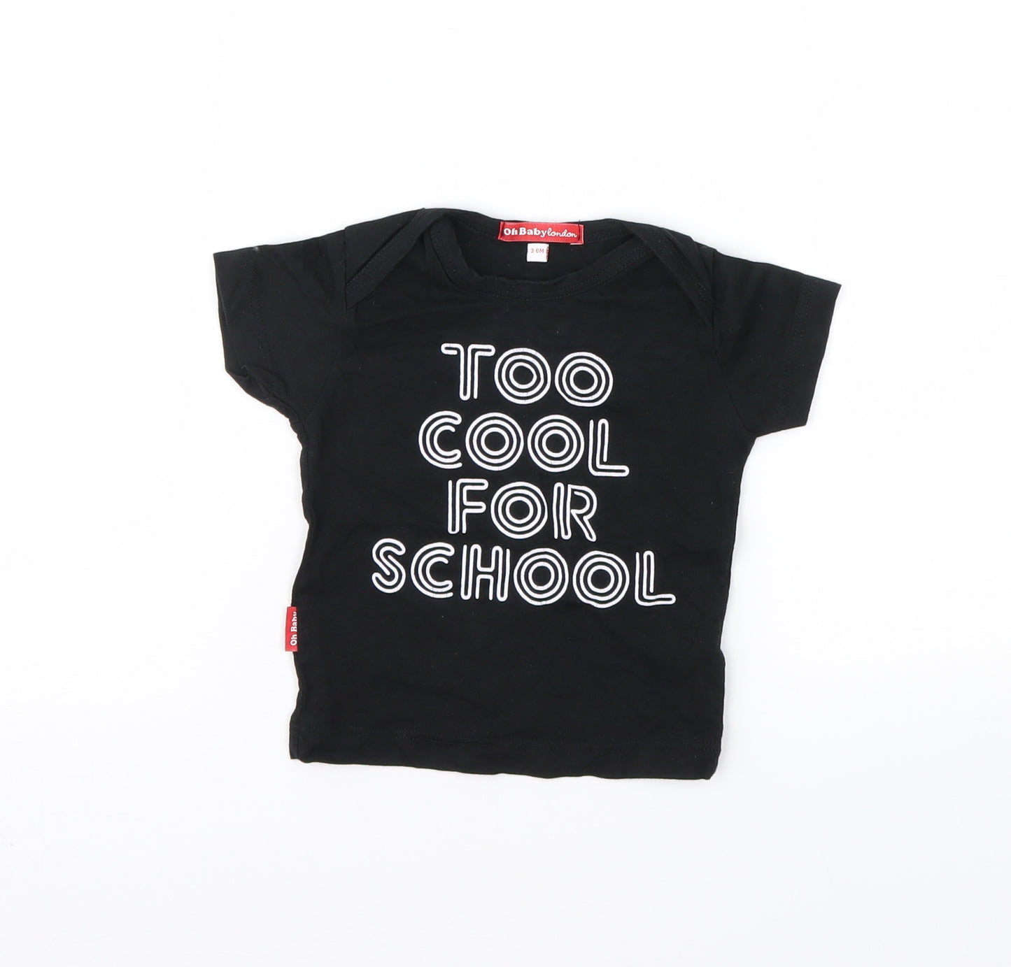 Oh Baby Baby Black   Basic T-Shirt Size 3-6 Months