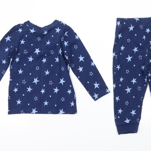Marks and Spencer Boys Blue Geometric   Pyjama Set Size 18-24 Months