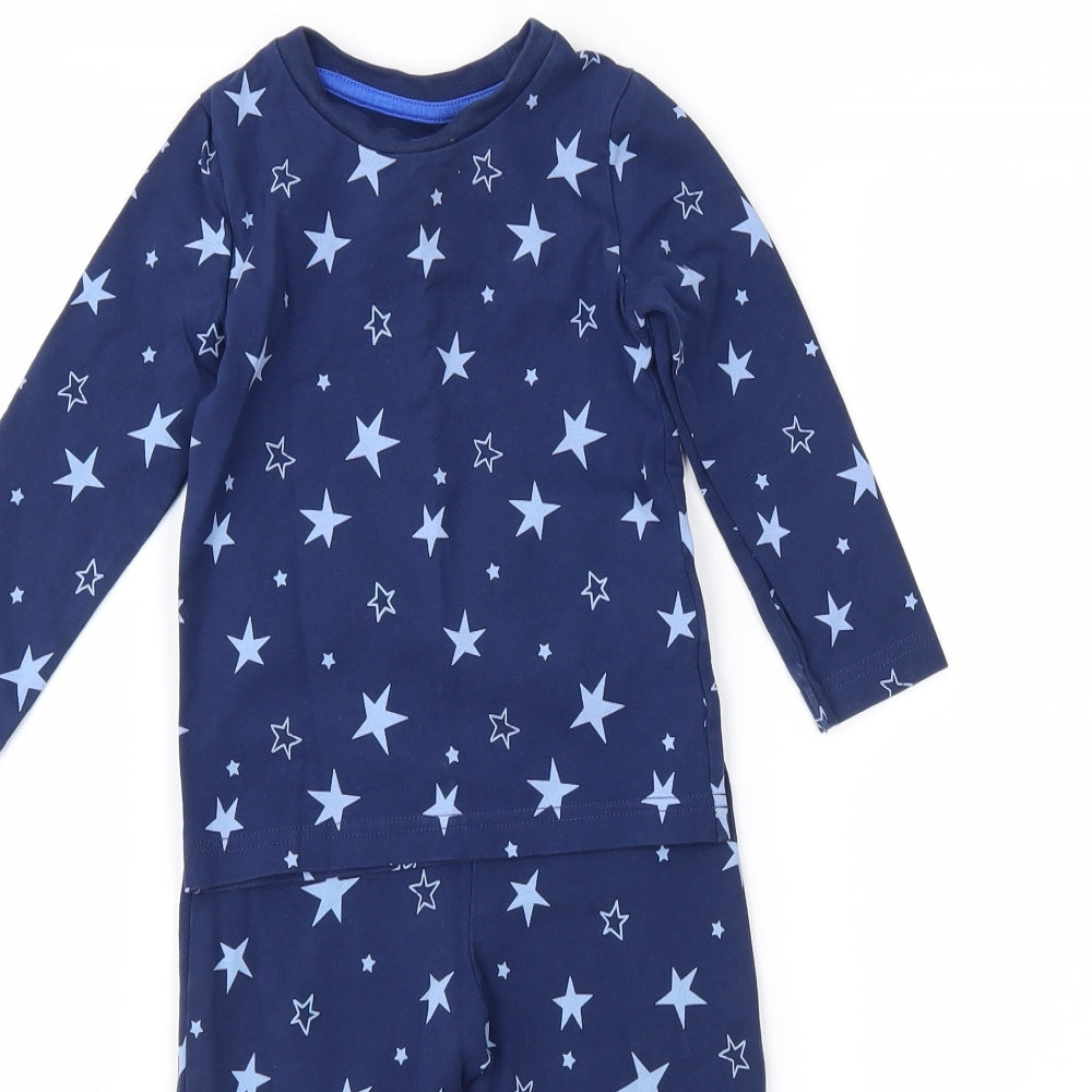 Marks and Spencer Boys Blue Geometric   Pyjama Set Size 18-24 Months