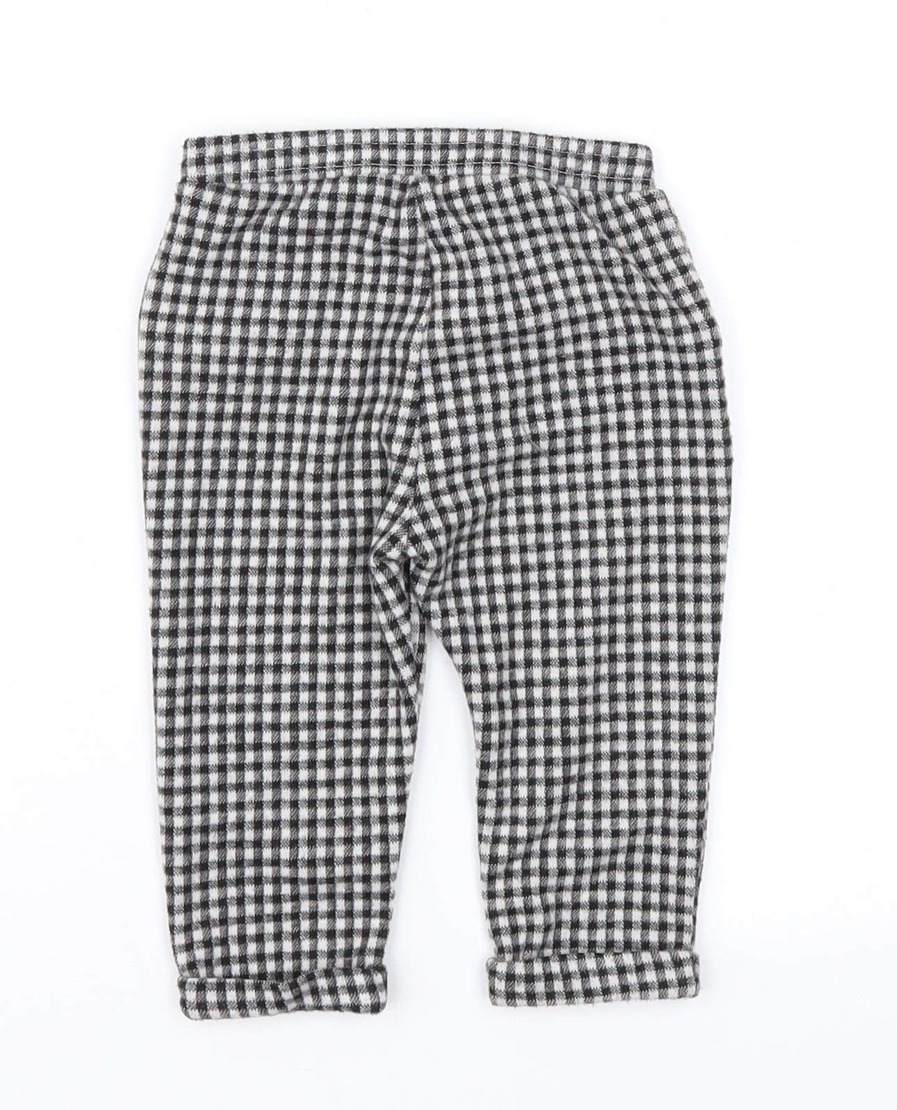 Primark Baby Black Check  Jogger Trousers Size 9-12 Months