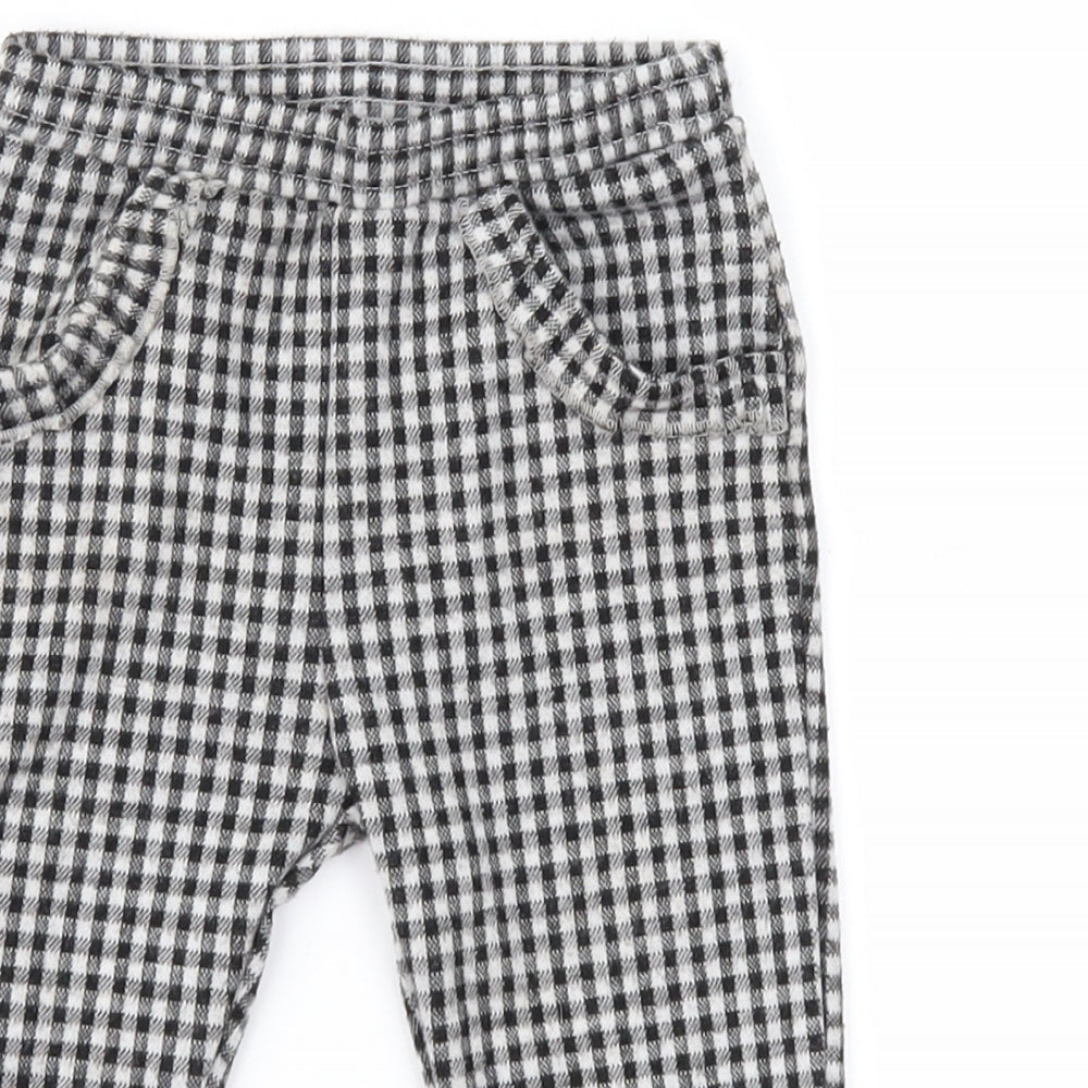 Primark Baby Black Check  Jogger Trousers Size 9-12 Months