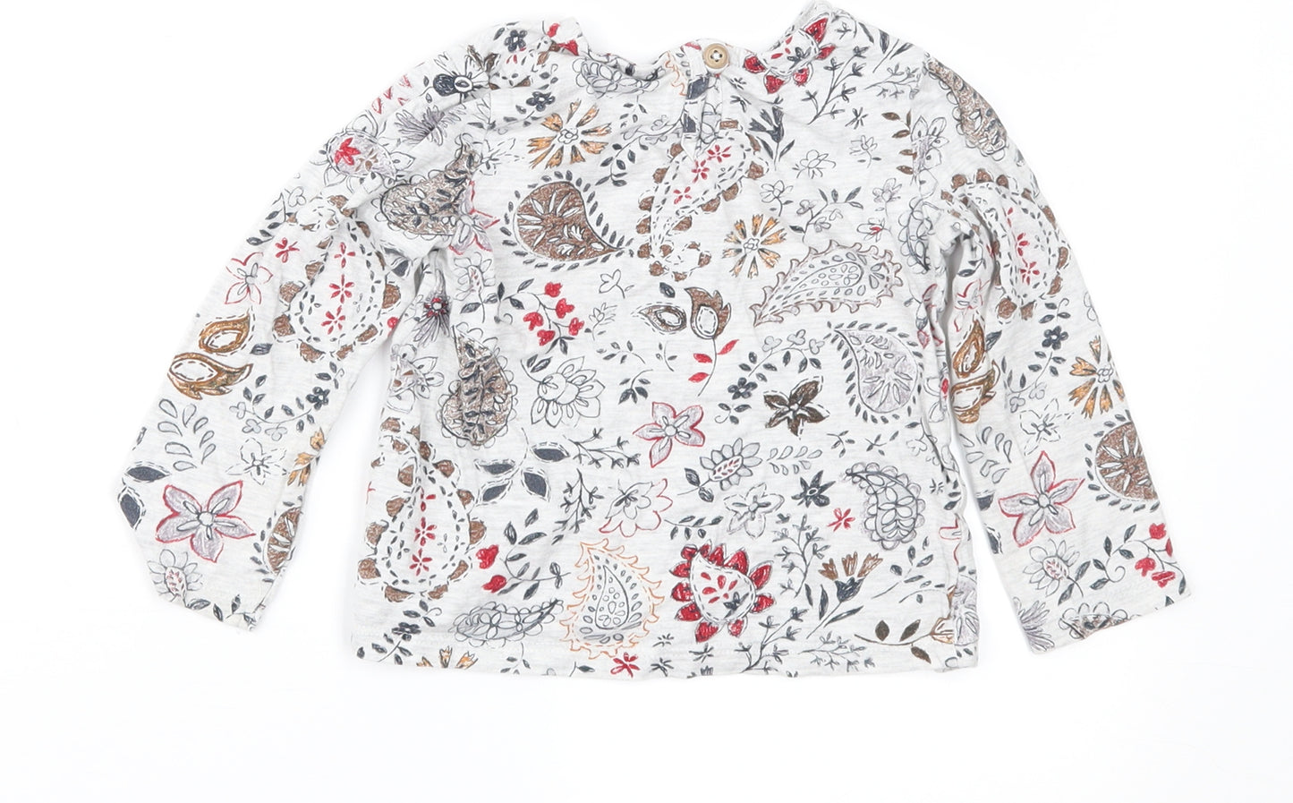 NEXT Baby Grey Paisley  Basic T-Shirt Size 18-24 Months
