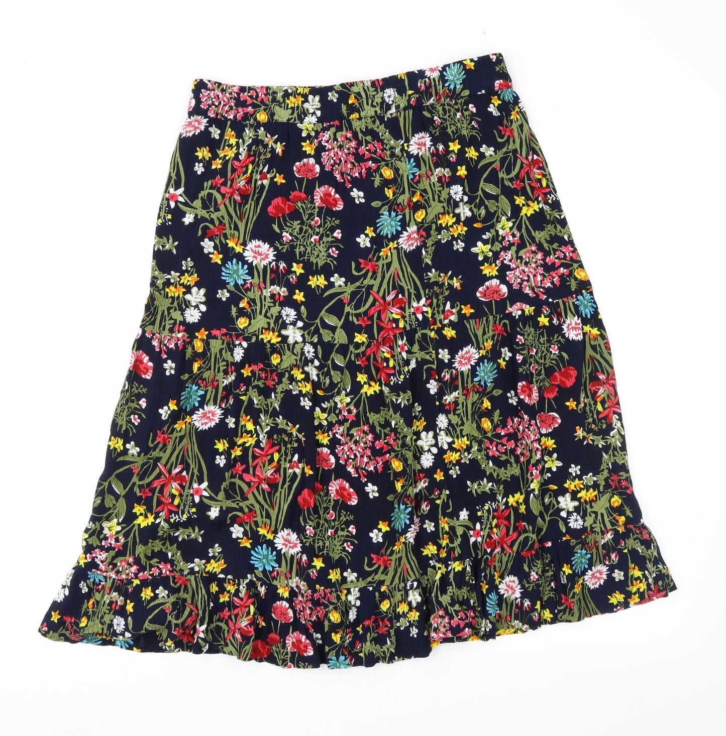 Cotton Traders Womens Blue Floral  Peasant Skirt Size 12