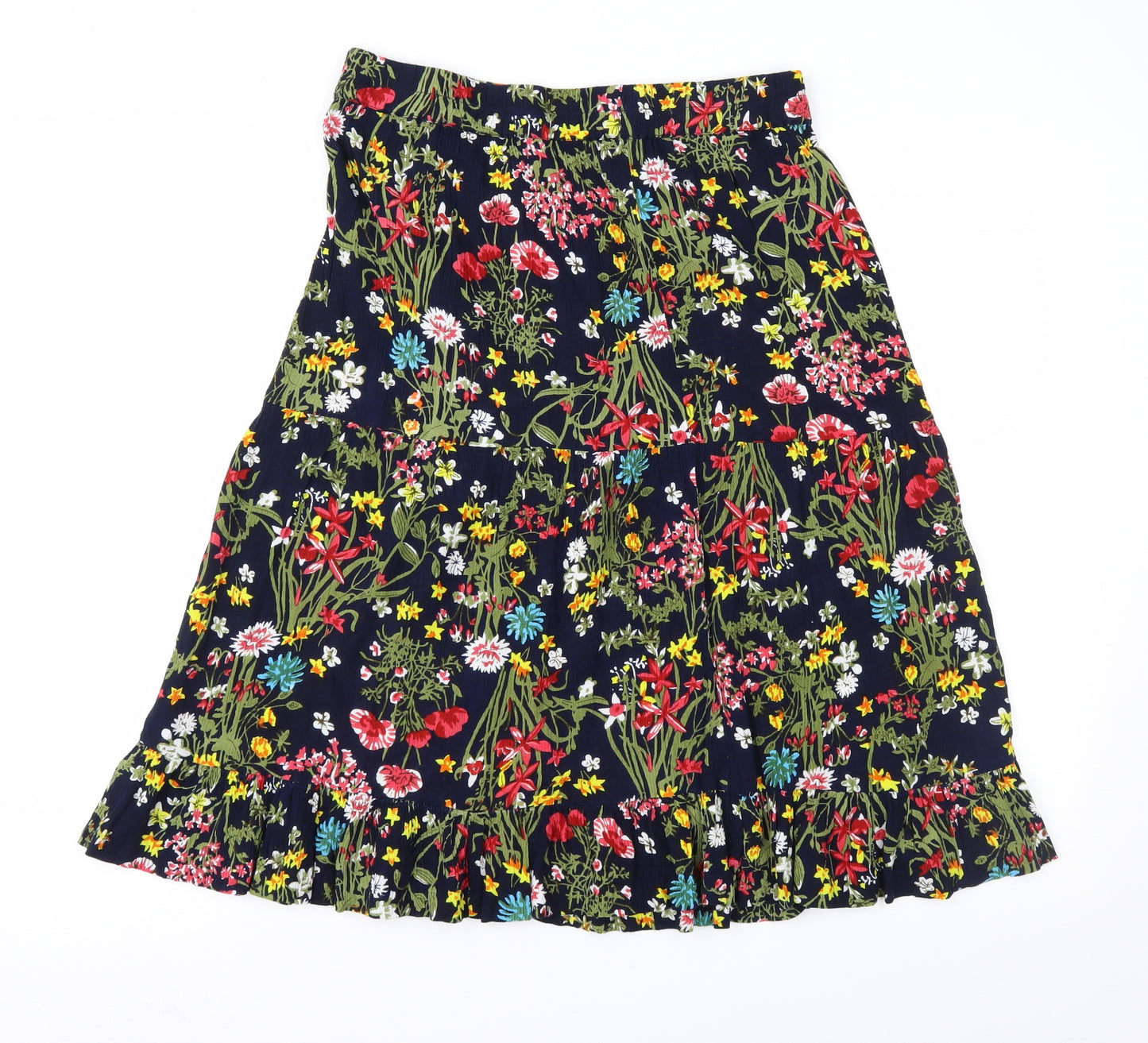 Cotton Traders Womens Blue Floral  Peasant Skirt Size 12