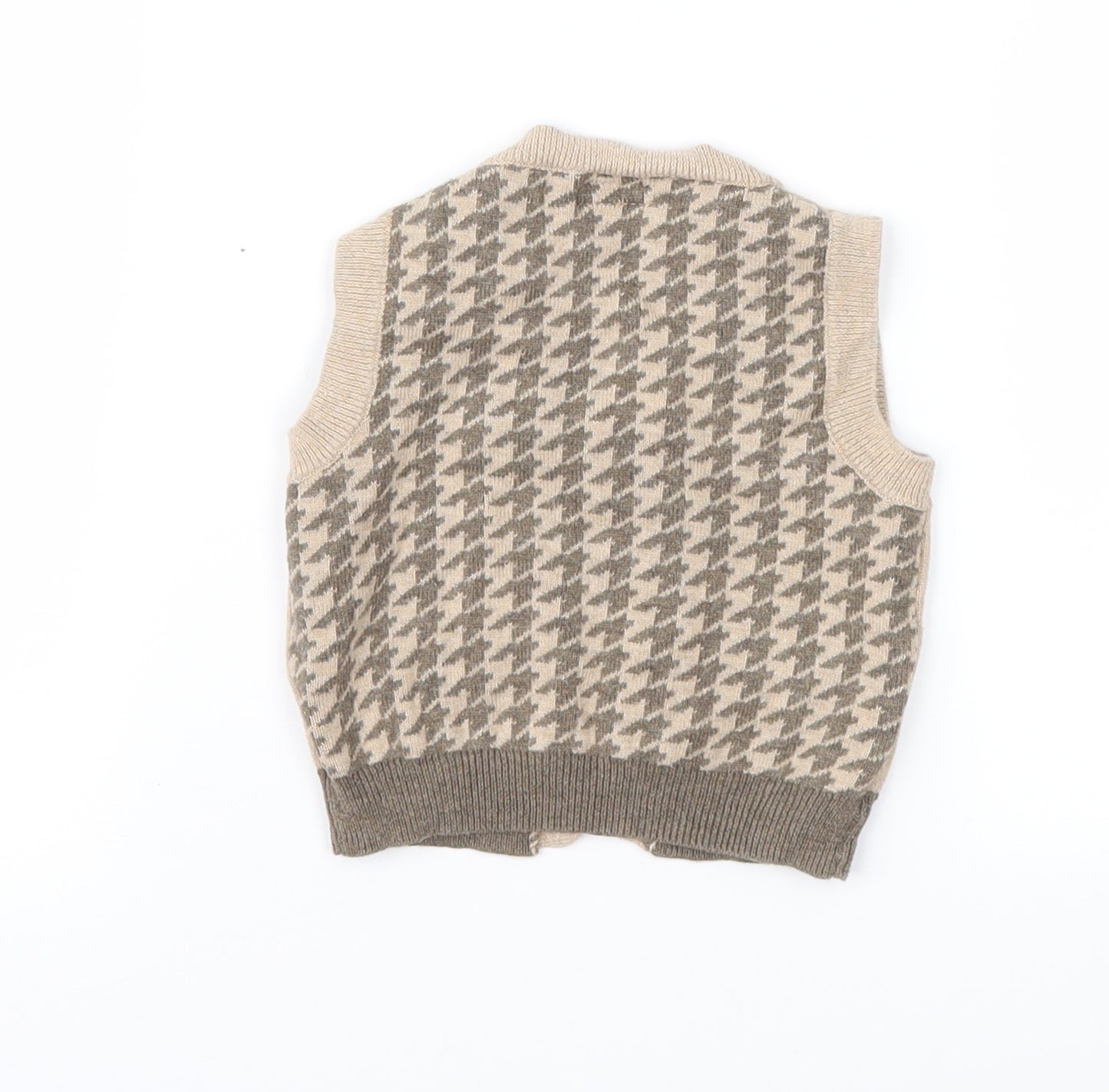 mamas & papas Boys Brown Fair Isle  Cardigan Jumper Size 3-6 Months