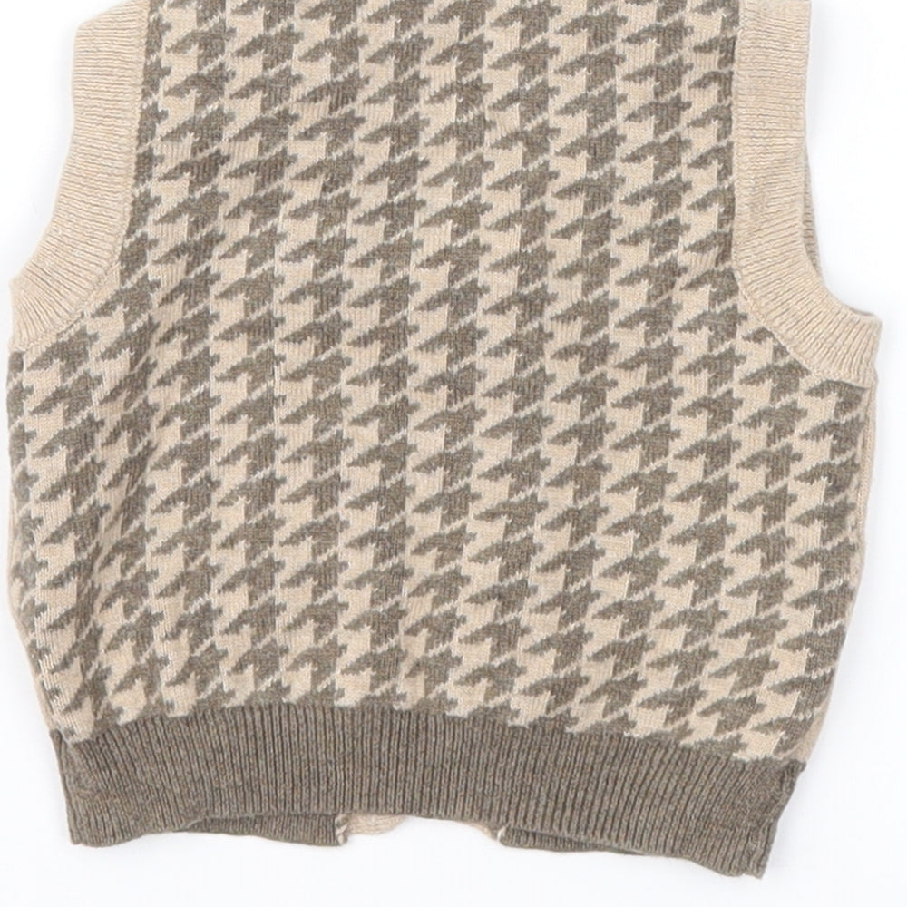 mamas & papas Boys Brown Fair Isle  Cardigan Jumper Size 3-6 Months