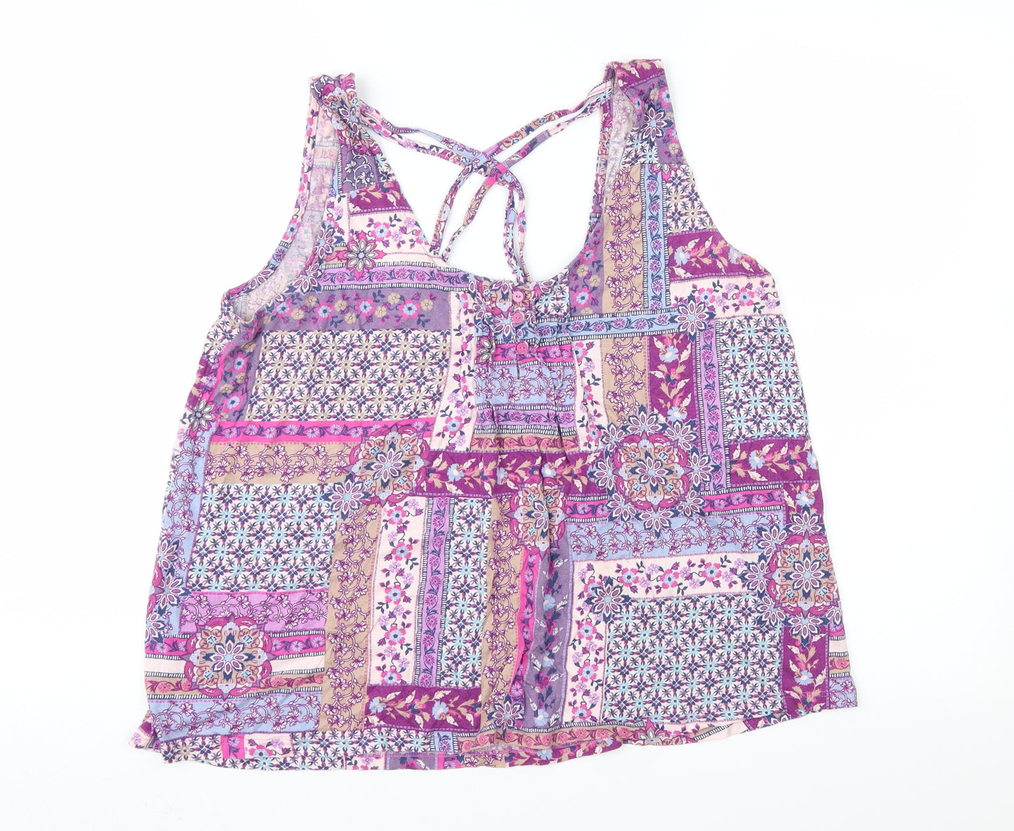 TU Womens Multicoloured Geometric  Basic Blouse Size 12