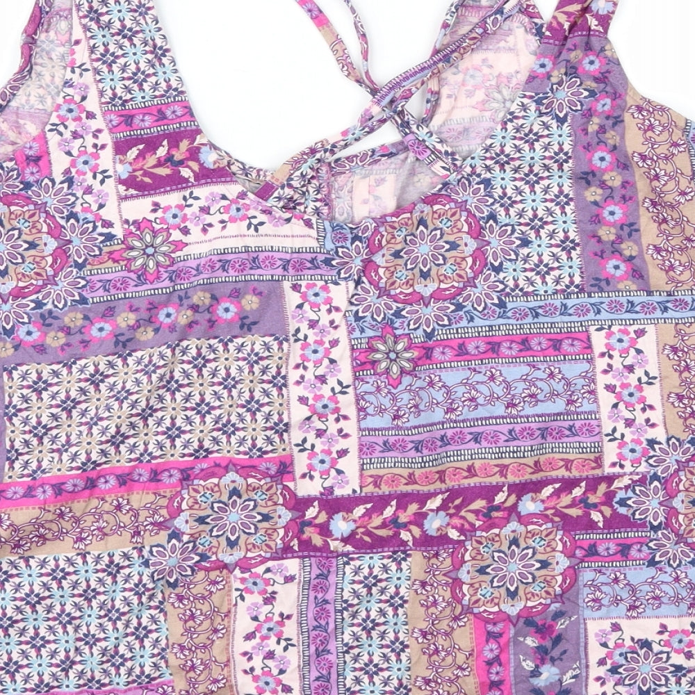 TU Womens Multicoloured Geometric  Basic Blouse Size 12