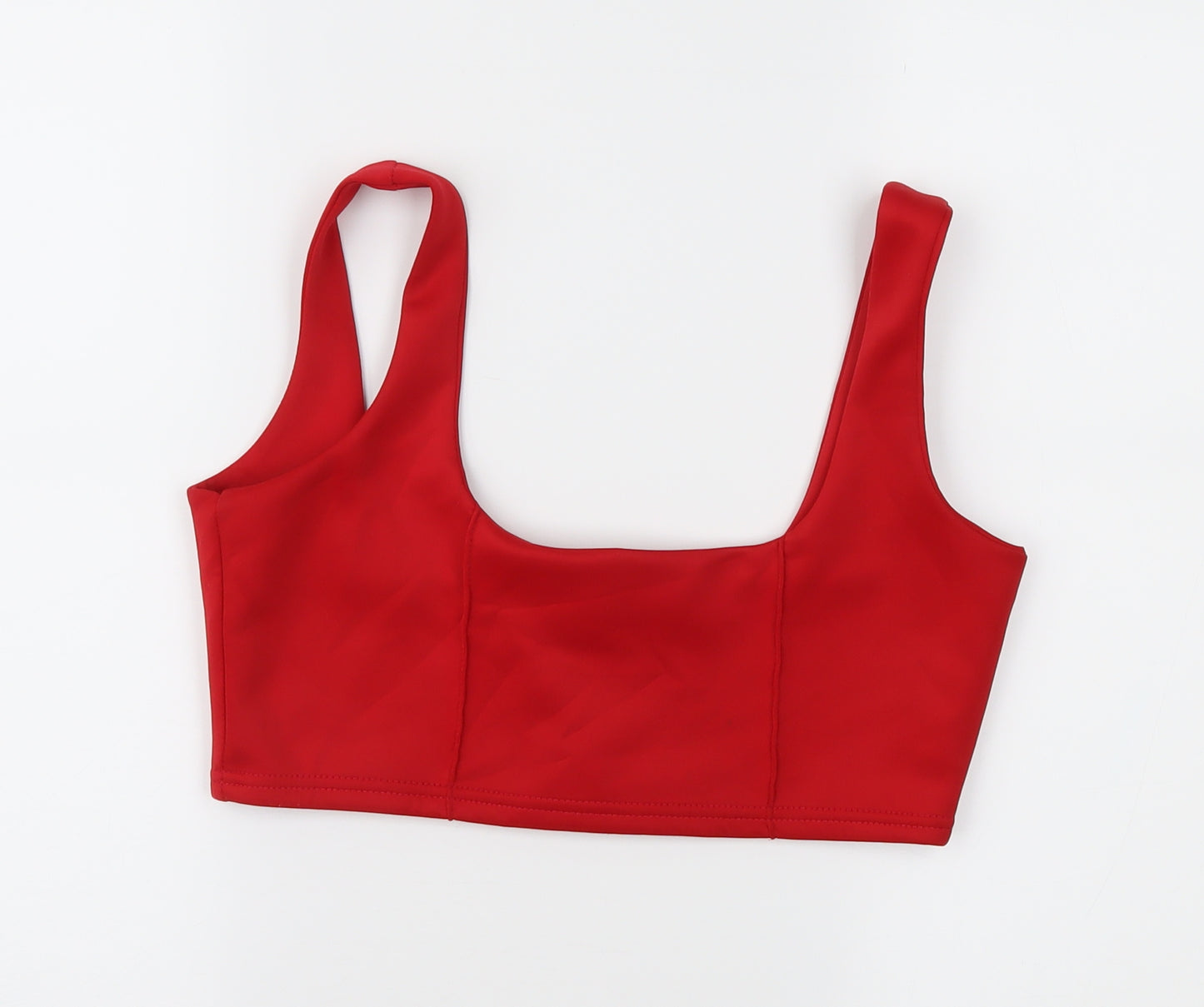 PRETTYLITTLETHING Womens Red   Cropped Blouse Size 12