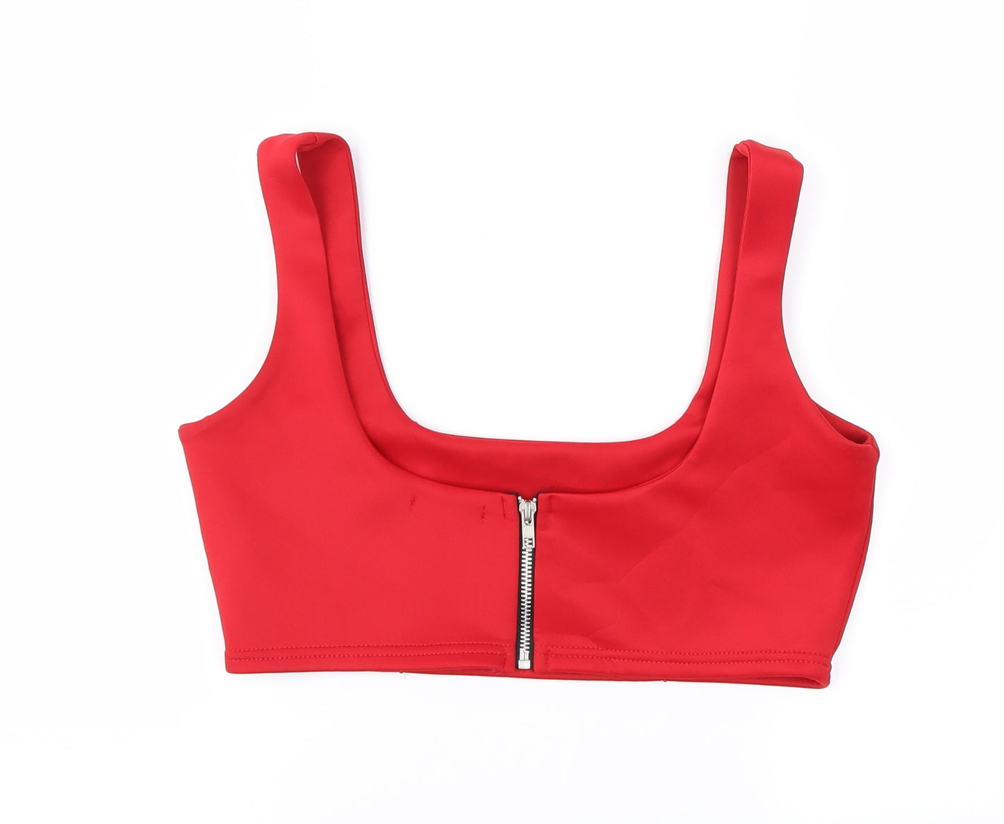 PRETTYLITTLETHING Womens Red   Cropped Blouse Size 12