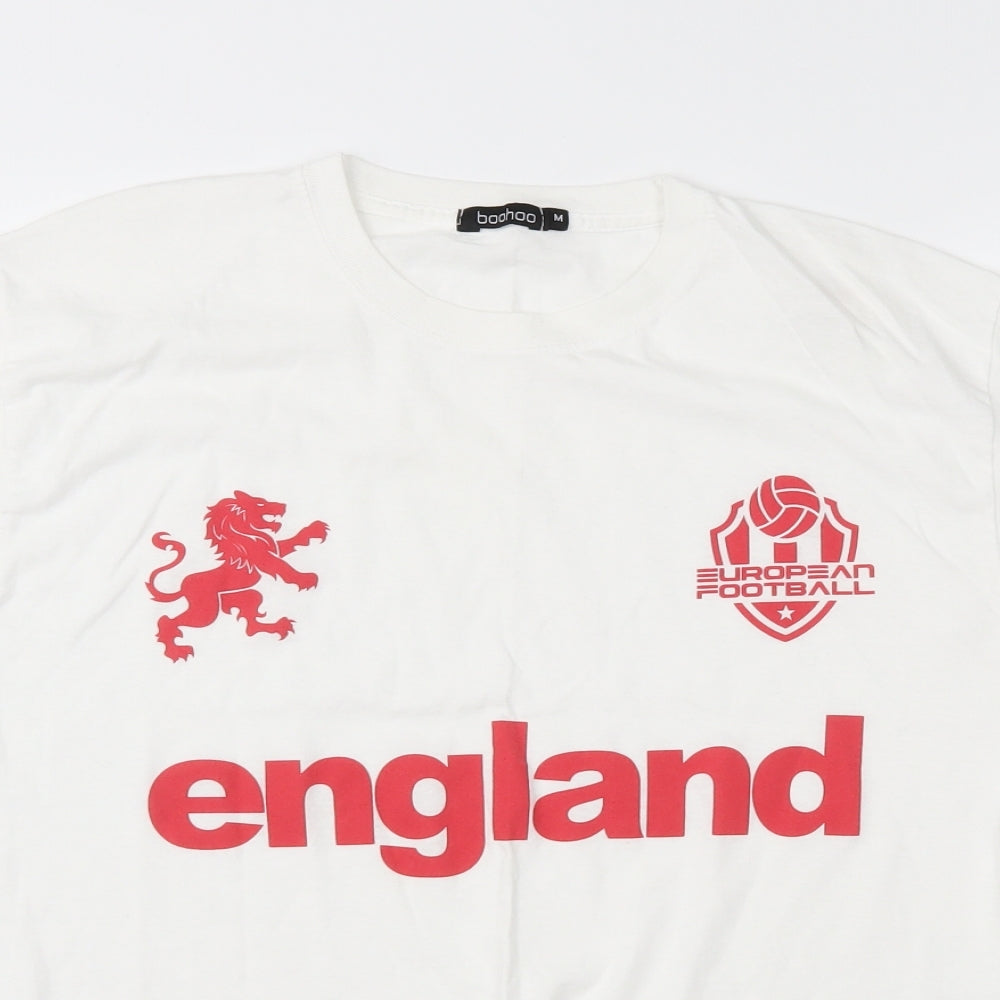 Boohoo Mens White    T-Shirt Size M  - England