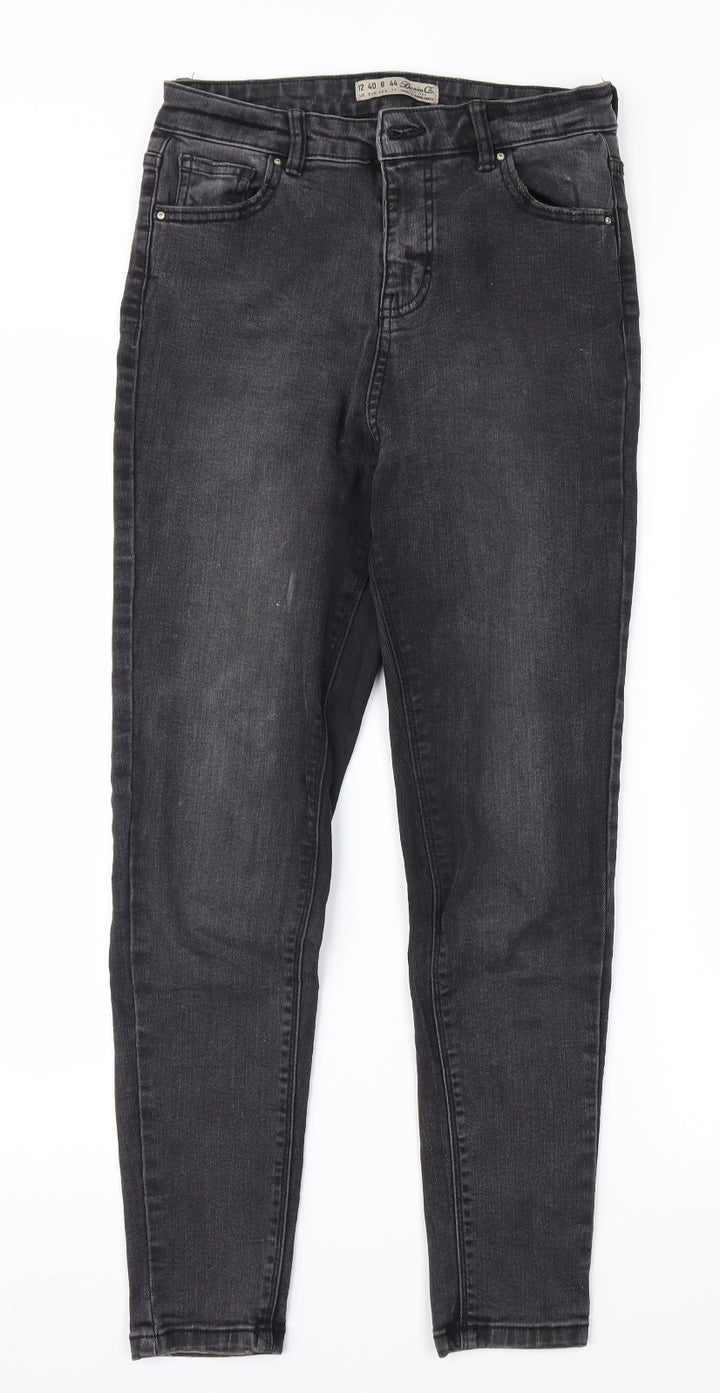 Denim & Co. Womens Black Denim Skinny Jeans Size 12 L25 in