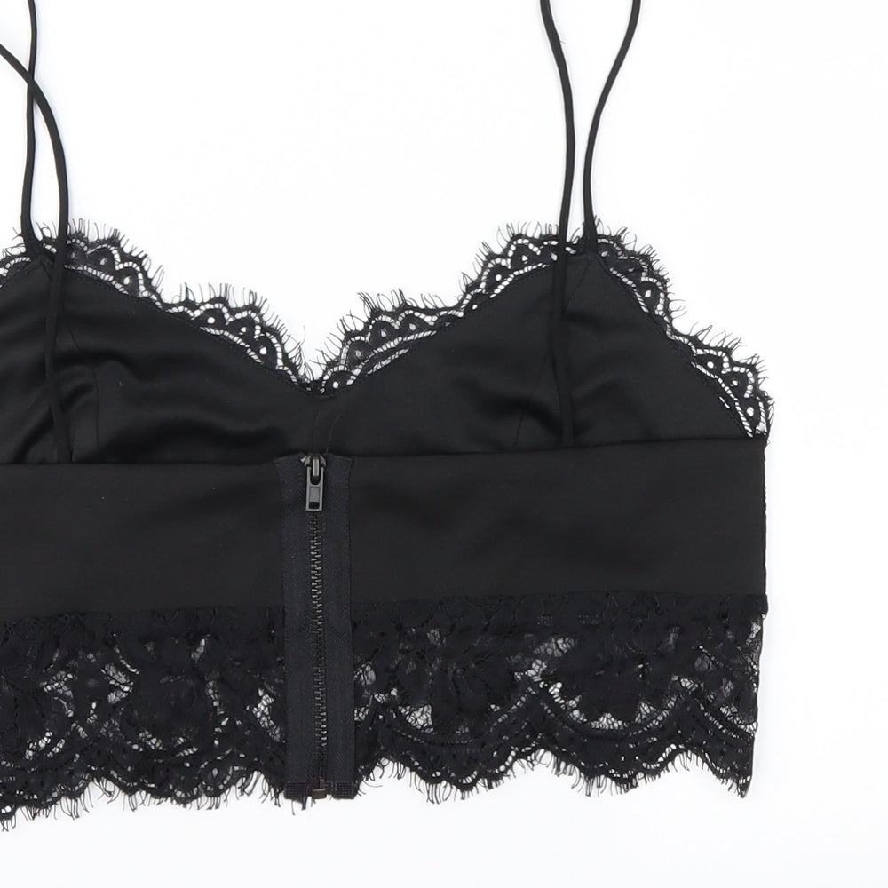 Topshop Womens Black   Cropped Blouse Size 12