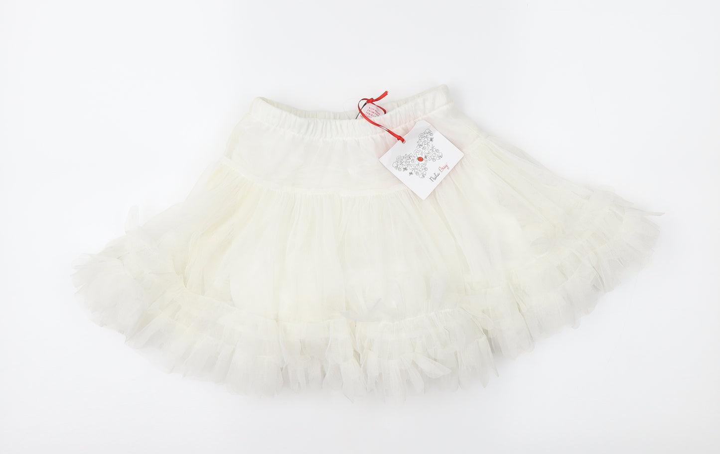 Nula Bug Girls White  Mesh Tutu Skirt Size 4-5 Years