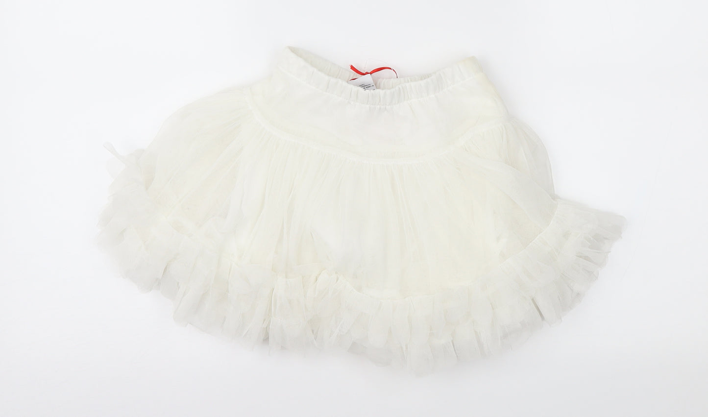 Nula Bug Girls White  Mesh Tutu Skirt Size 4-5 Years