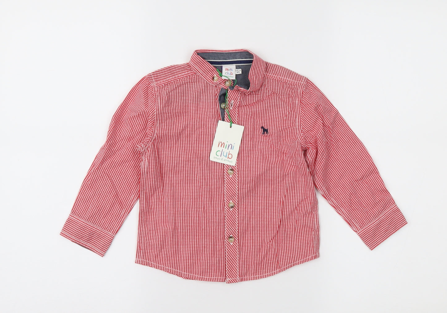 Mini Club Boys Red Check  Basic Button-Up Size 18-24 Months
