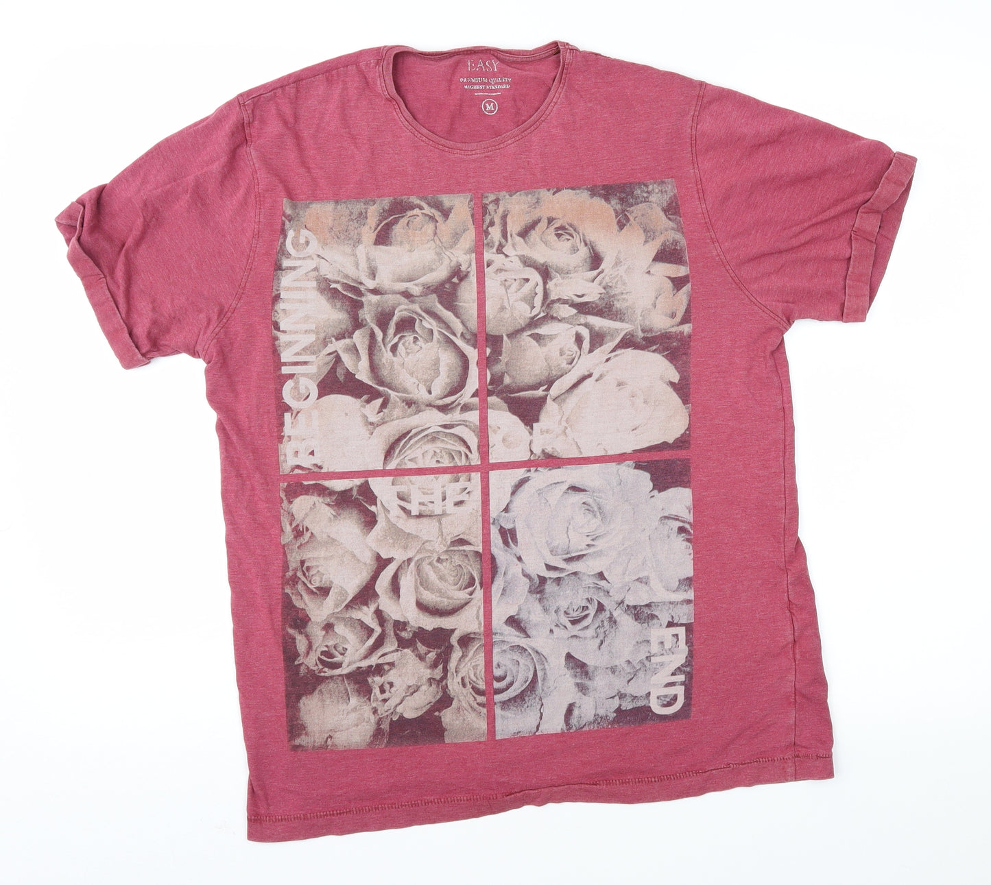 Easy Mens Red    T-Shirt Size M