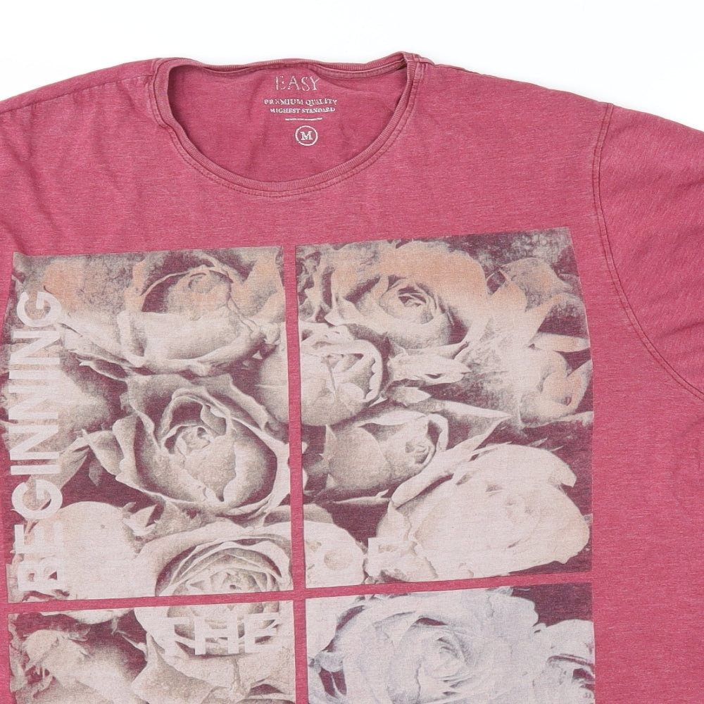 Easy Mens Red    T-Shirt Size M