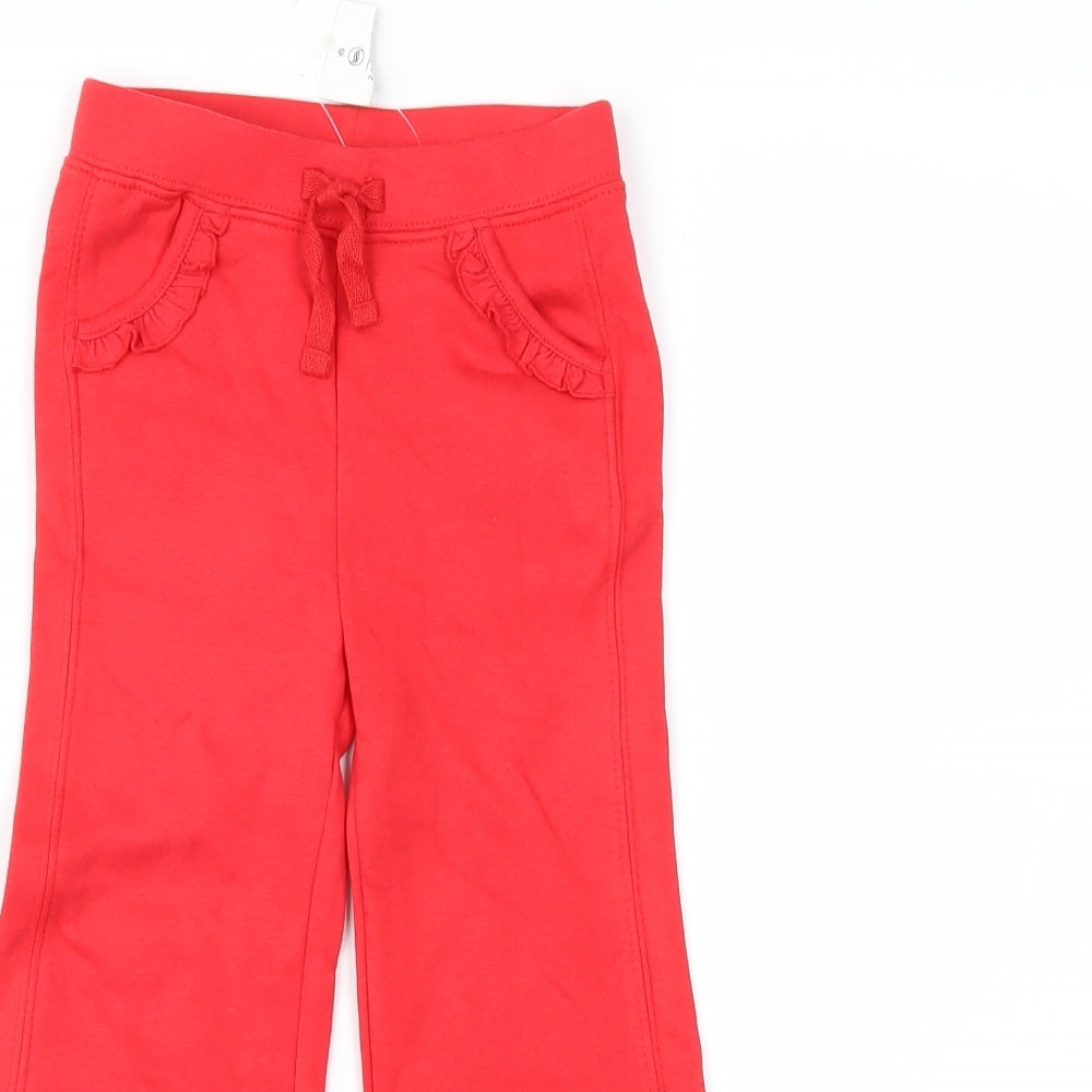 George Girls Red   Jogger Trousers Size 2-3 Years