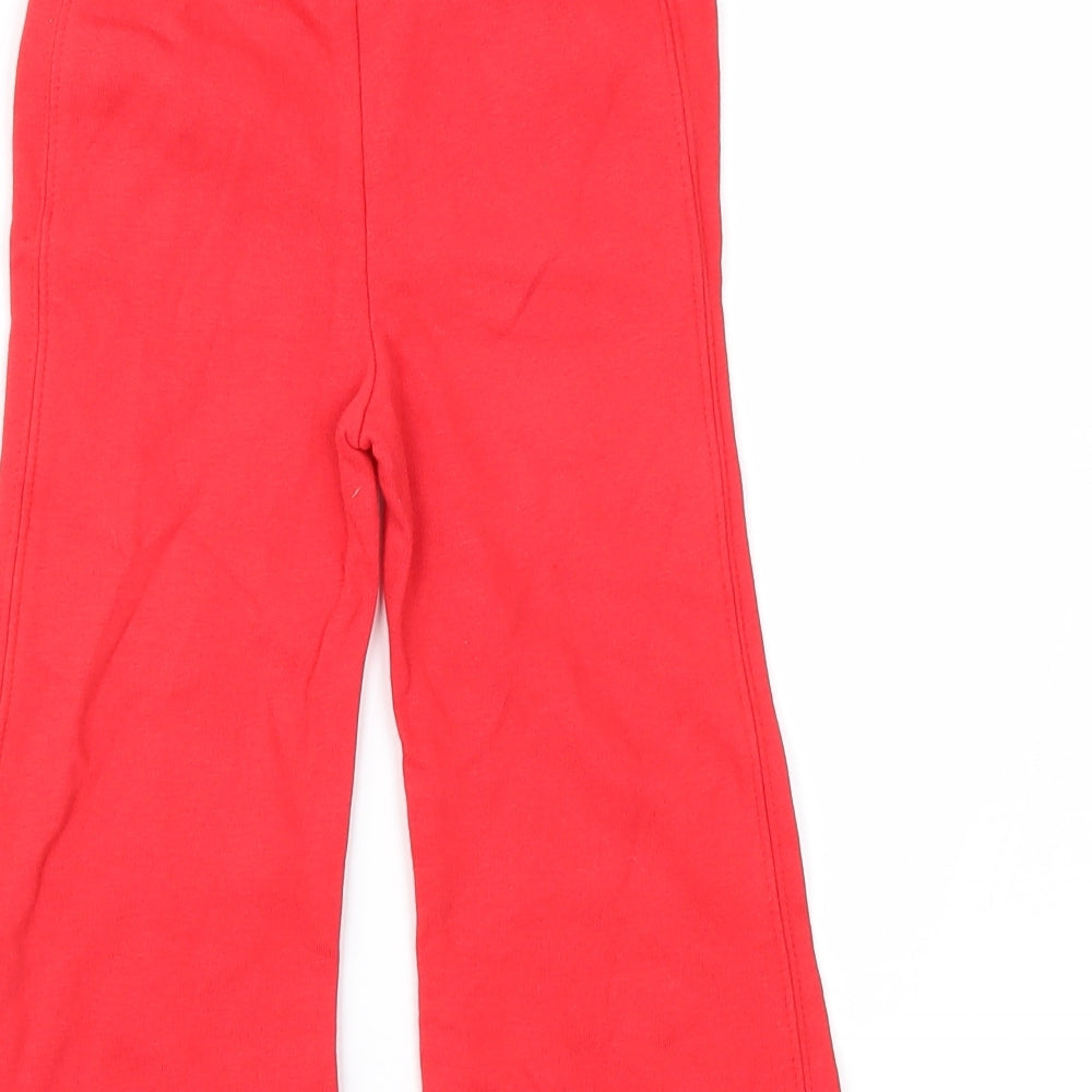 George Girls Red   Jogger Trousers Size 2-3 Years