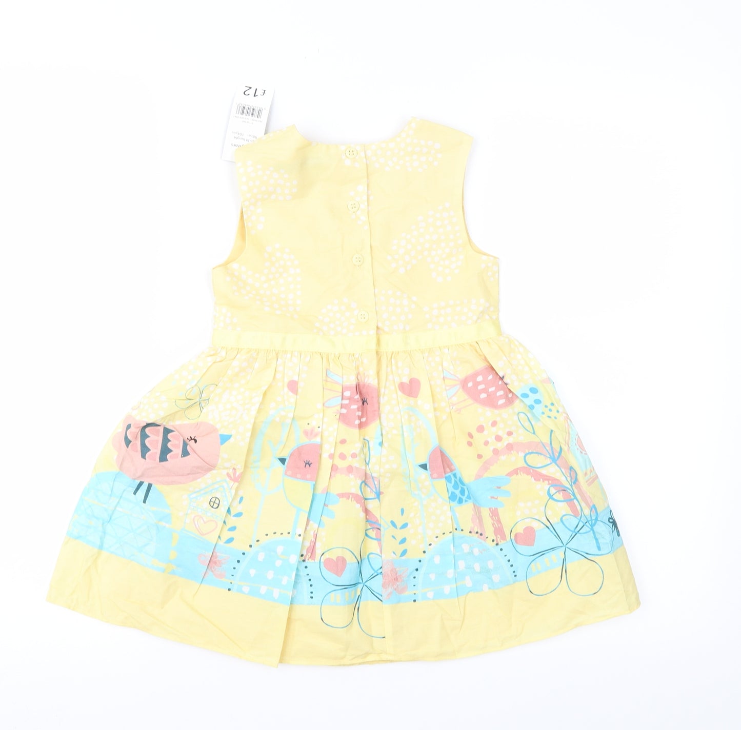 George Girls Yellow Geometric  Fit & Flare  Size 3-4 Years