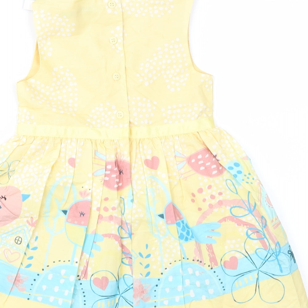 George Girls Yellow Geometric  Fit & Flare  Size 3-4 Years