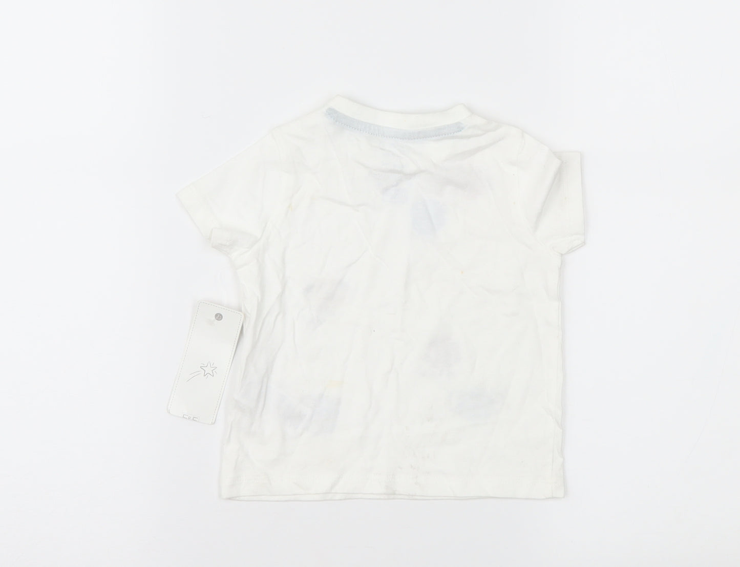 F&F Boys White   Basic T-Shirt Size 6-9 Months