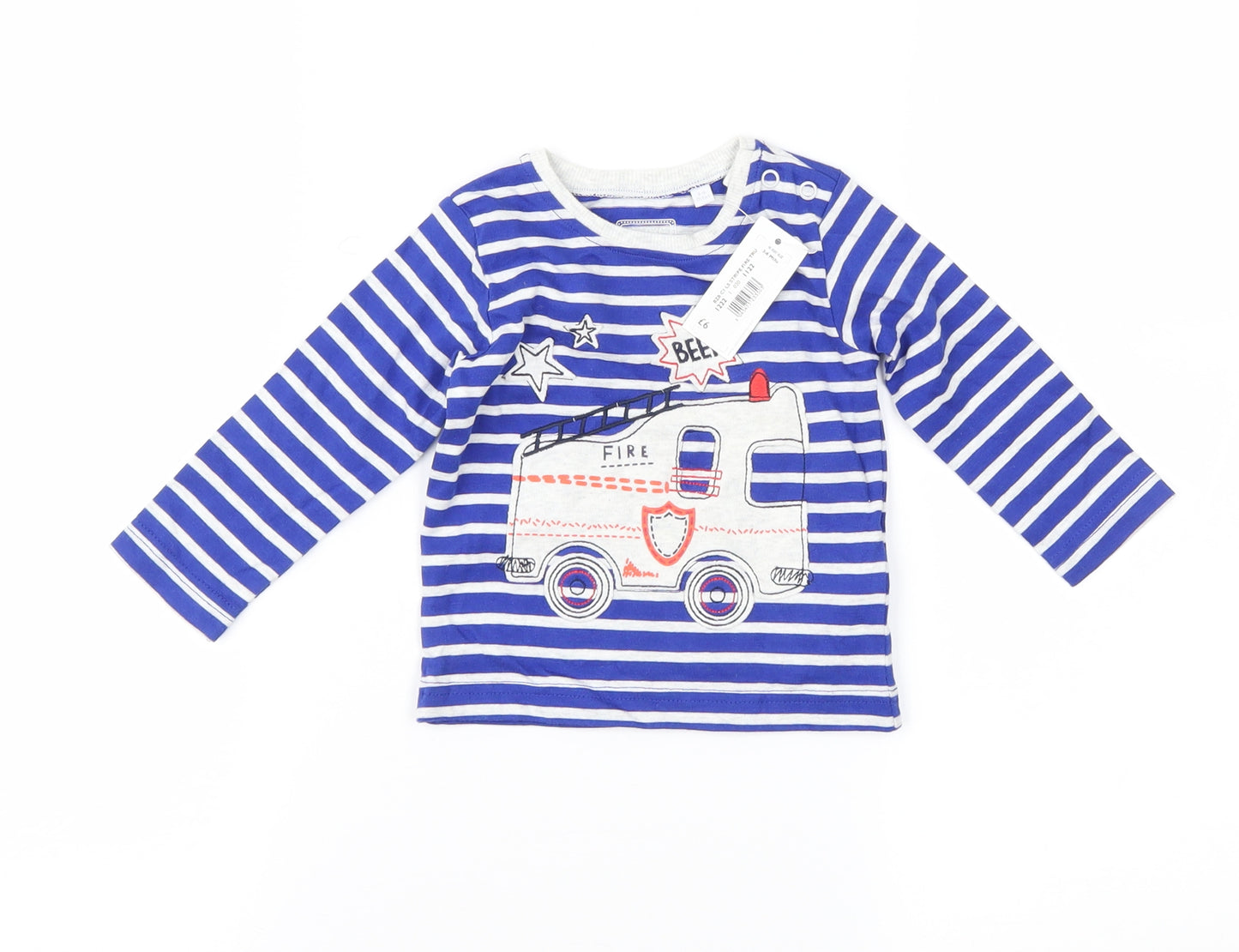 Blue Zoo Baby Blue Striped  Basic T-Shirt Size 3-6 Months