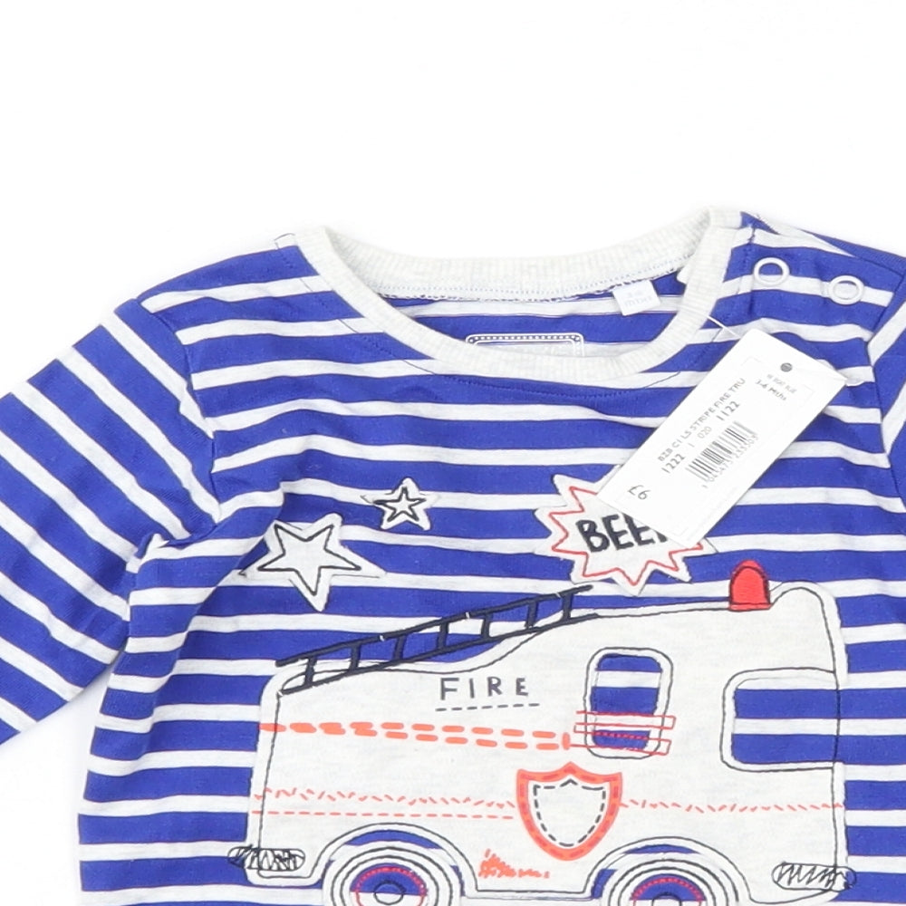 Blue Zoo Baby Blue Striped  Basic T-Shirt Size 3-6 Months