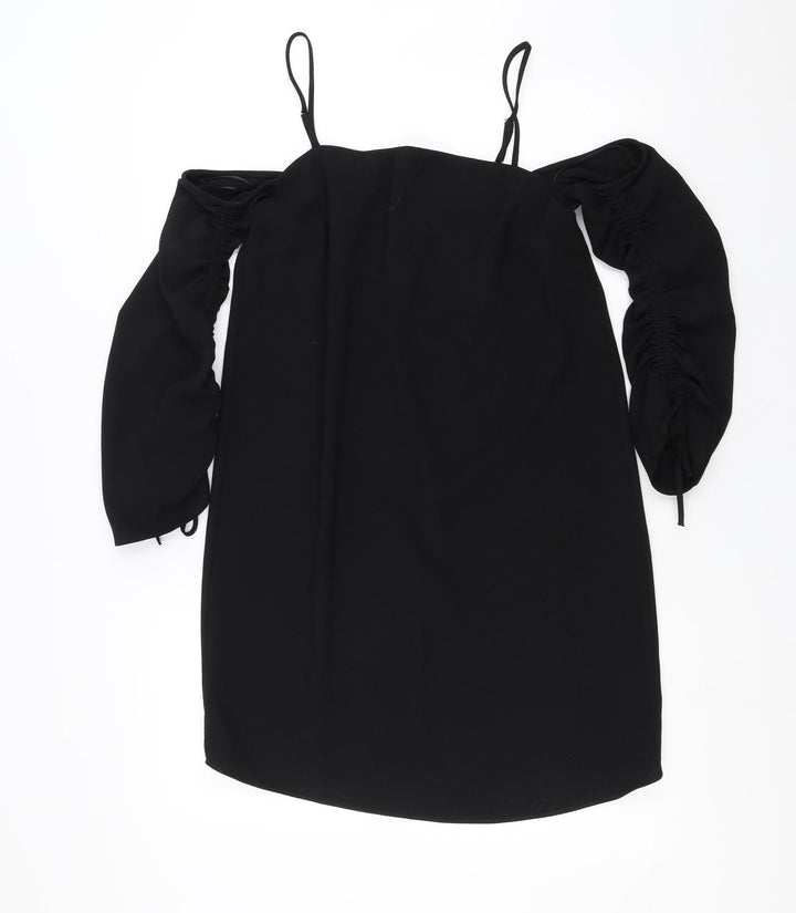 River Island Womens Black   Shift  Size 8  - cold shoulder