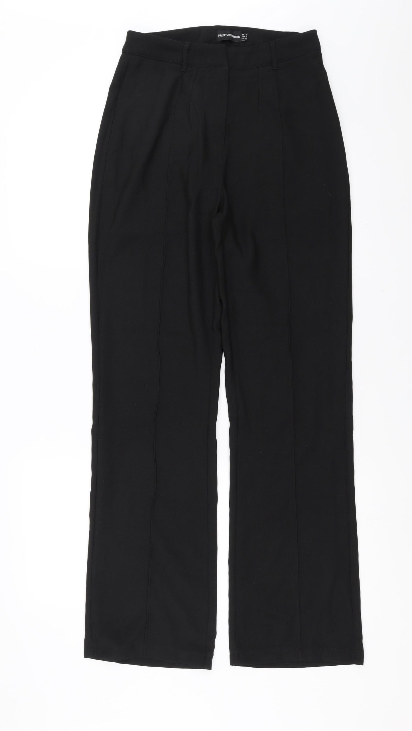PRETTYLITTLETHING Womens Black   Trousers  Size 8 L31 in - bootcut