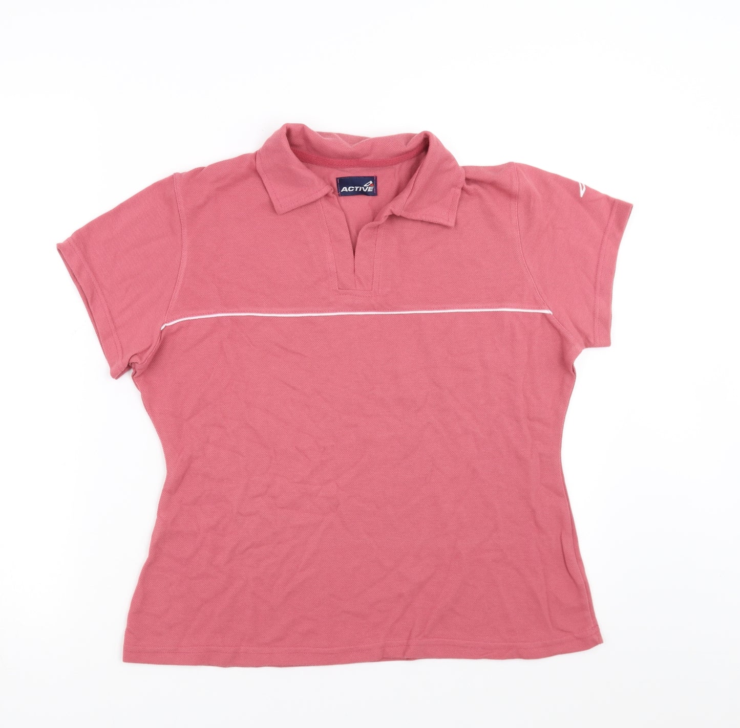 Active Womens Pink   Basic Polo Size 14