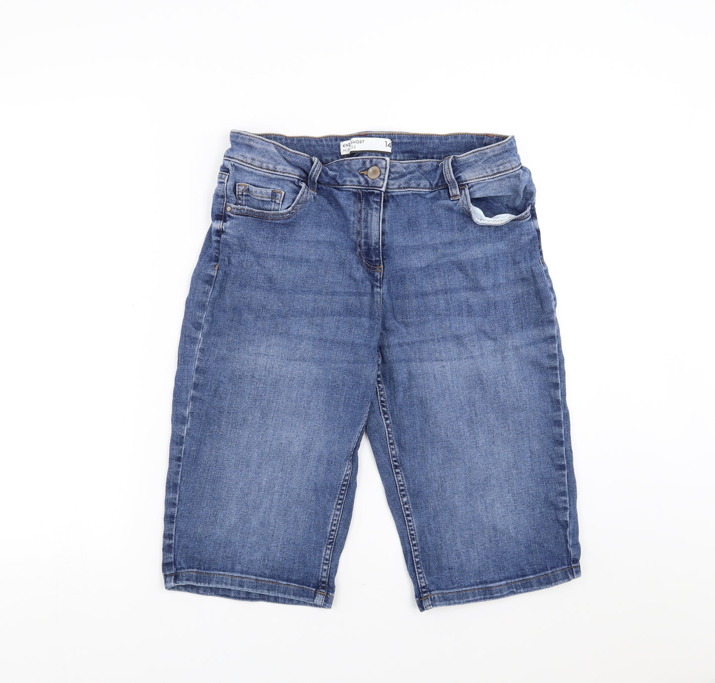 NEXT Womens Blue  Denim Bermuda Shorts Size 14