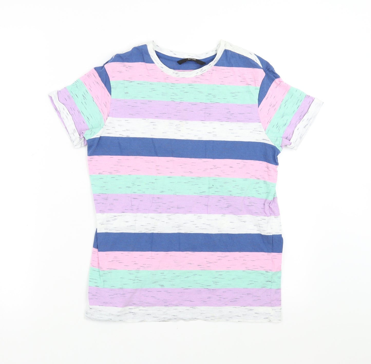George Girls Multicoloured Striped  Basic T-Shirt Size 11-12 Years
