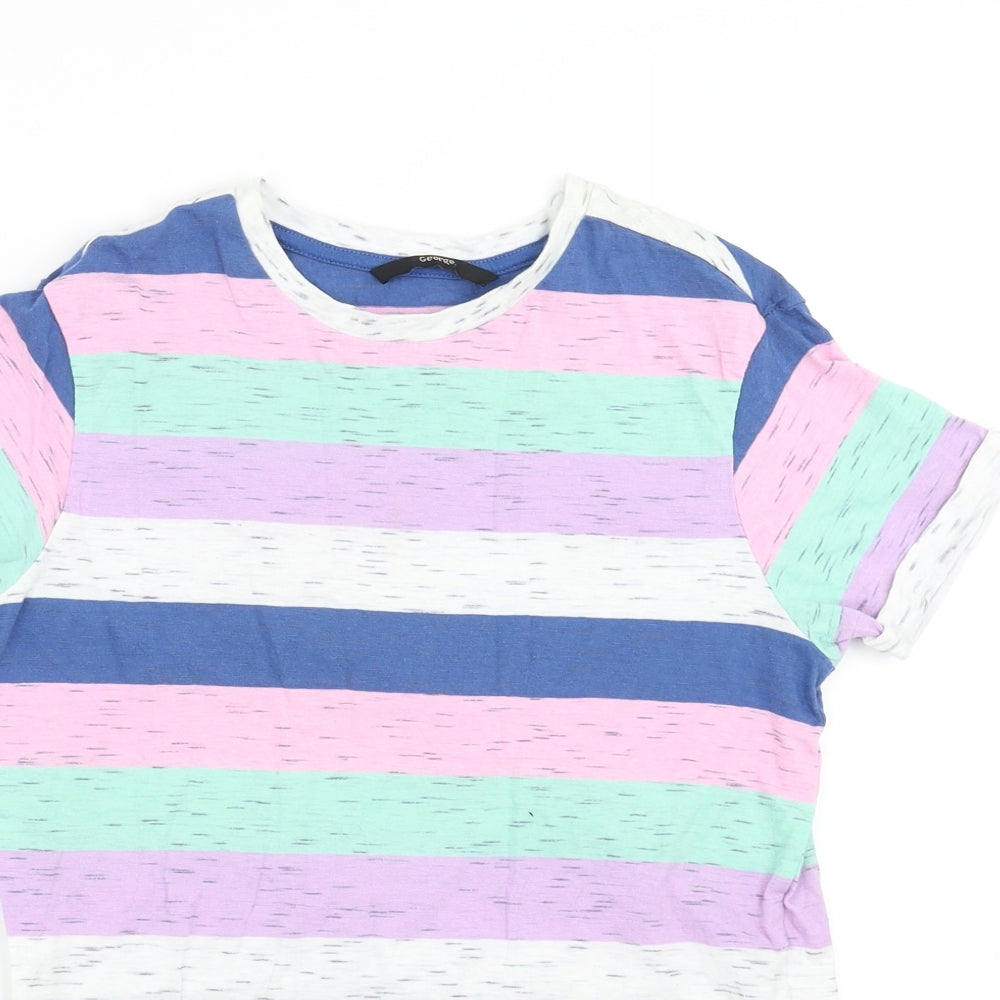 George Girls Multicoloured Striped  Basic T-Shirt Size 11-12 Years