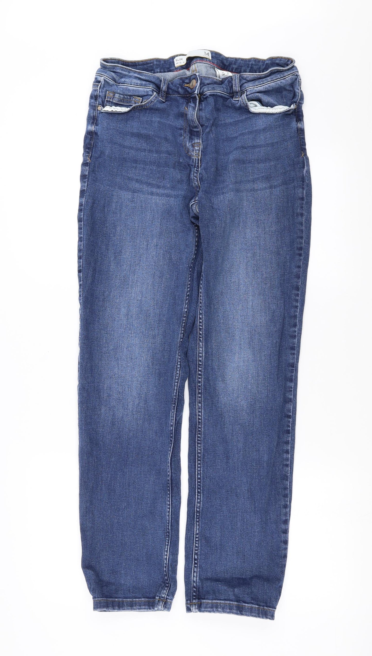 NEXT Womens Blue  Denim Straight Jeans Size 14 L29 in