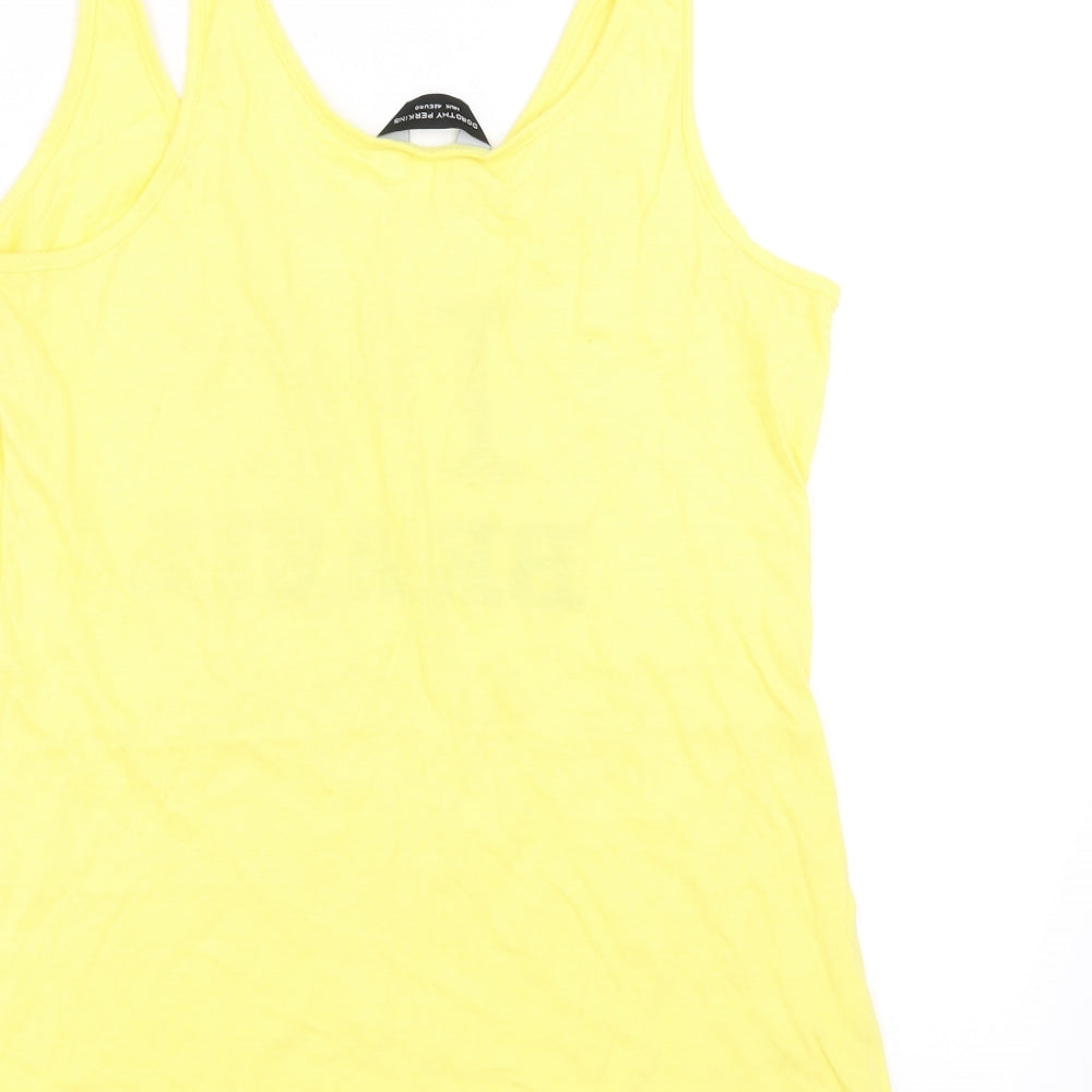 Dorothy Perkins Womens Yellow   Basic Tank Size 14  - i heart brazil