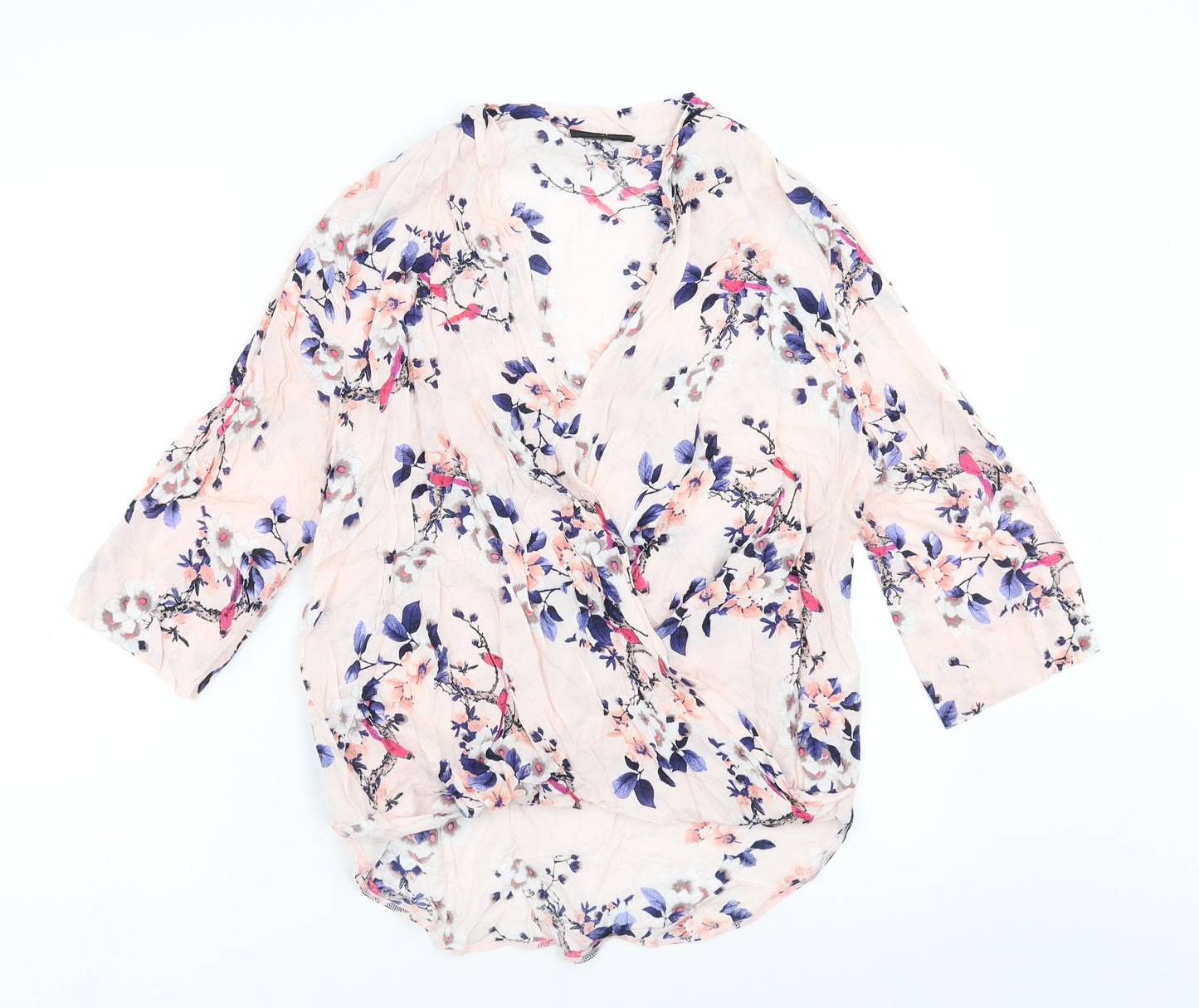 Wallis Womens Pink Floral  Basic Blouse Size S