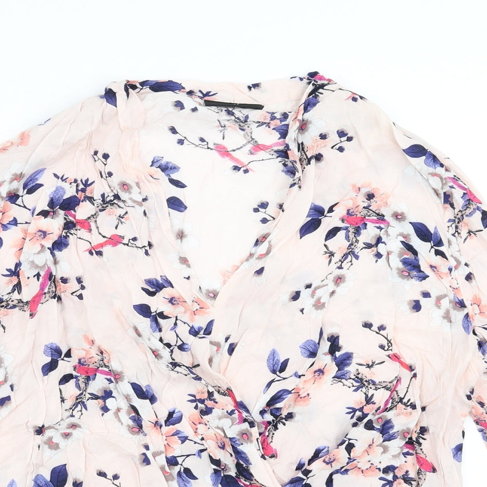 Wallis Womens Pink Floral  Basic Blouse Size S