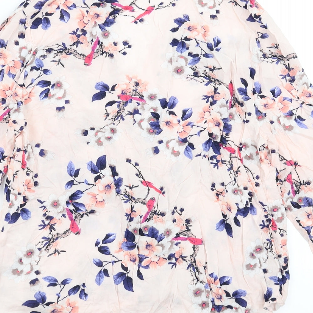 Wallis Womens Pink Floral  Basic Blouse Size S