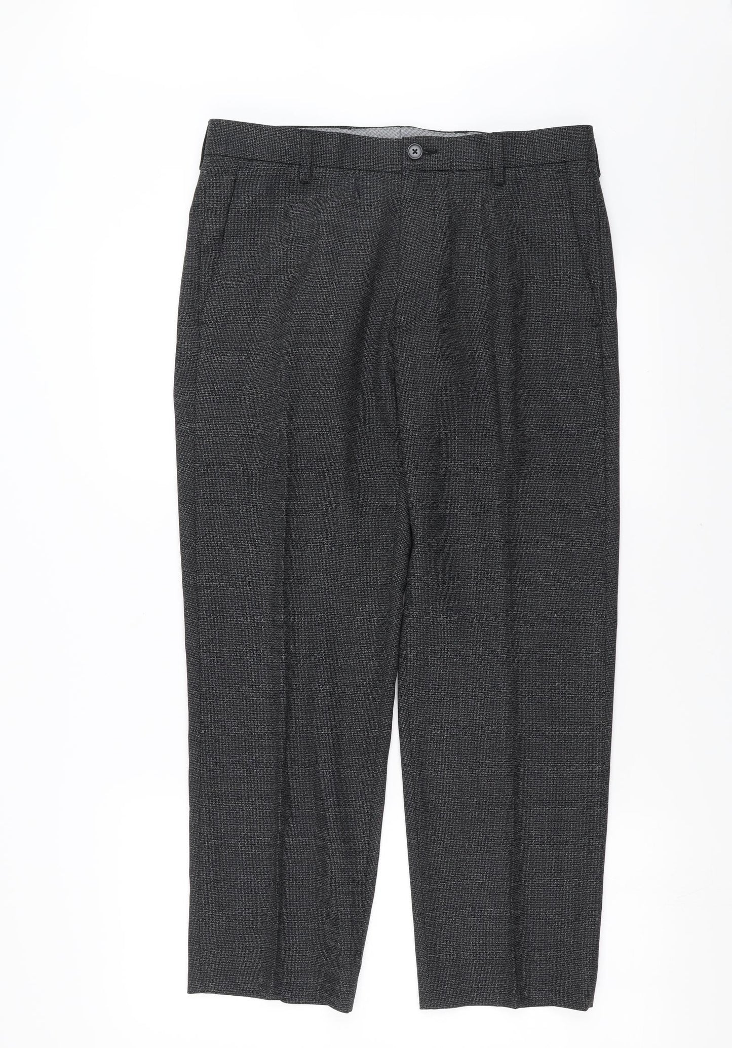 Marks and Spencer Mens Grey   Trousers  Size 32 in L26 in - short
